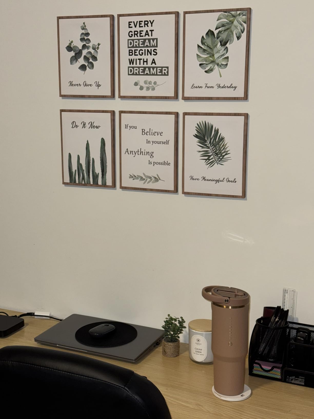 FRAMED Inspirational Wall Decor, Positive Affirmations & Motivational Art for Office, Bedroom & Classroom (Set of 6, 8x10in, Framed) customer photo 2
