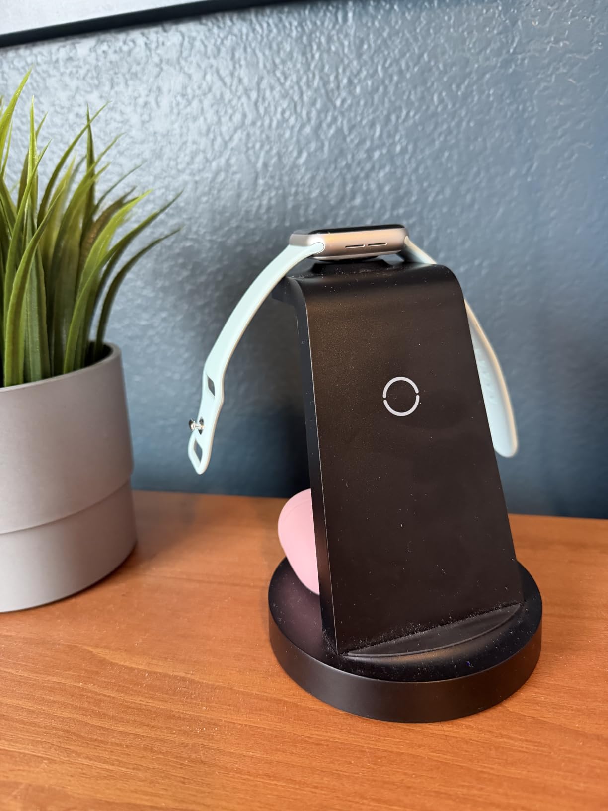 Anlmz 3 in 1 Charging Station - Wireless Charger for Apple Multiple Devices | Fast Charge Stand for iPhone 17-8 iWatch Airpods 4 3 Pro No Tangled Cables Ideal for Desk Bedside with 18W Adapter Black customer photo 1