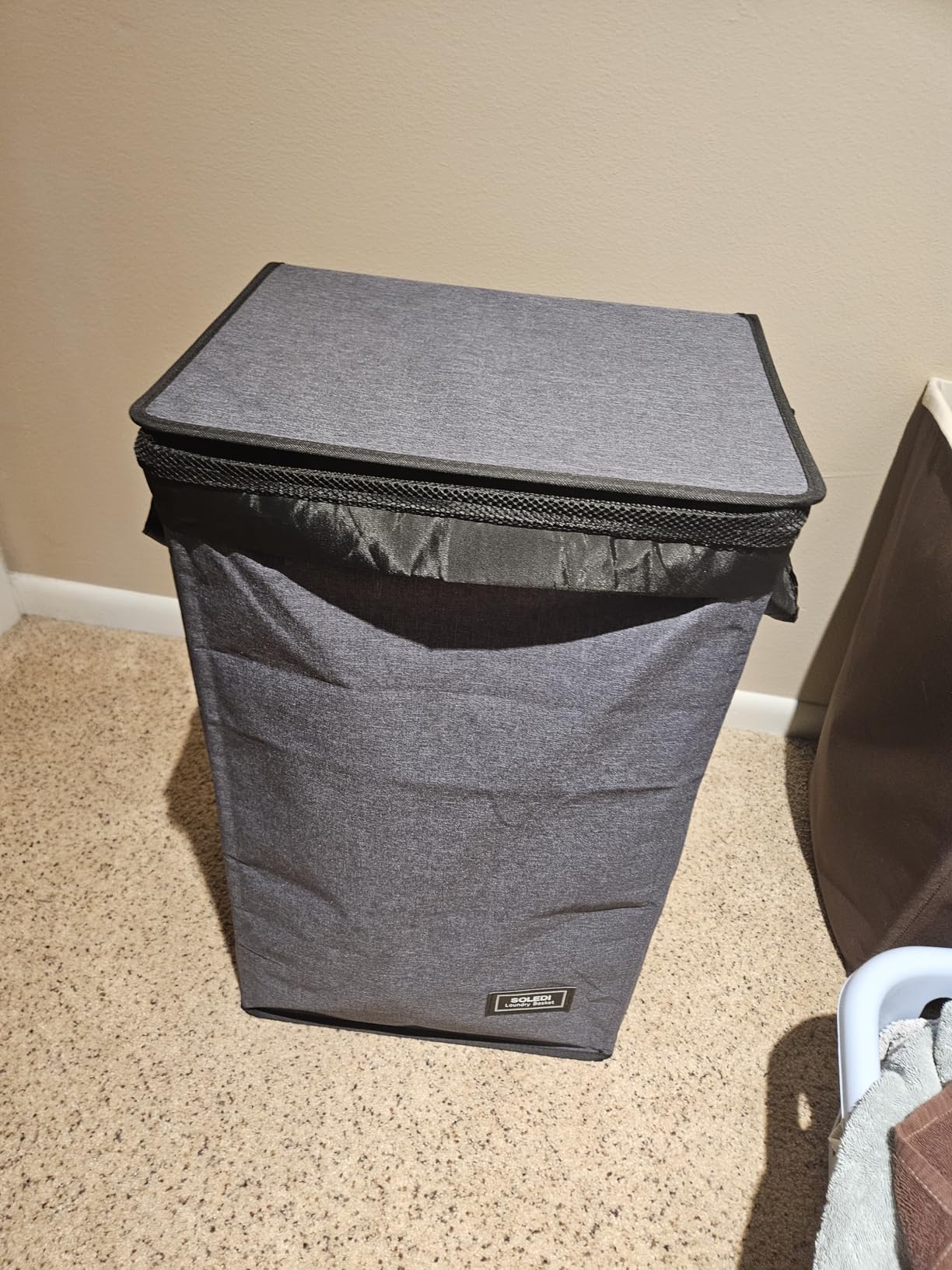 SOLEDI 100L Laundry Hamper with Lid, Large Collapsible Laundry Basket | Sturdy Built-in Top Metal Frame, Removable & Washable Laundry Bag, Large Capacity, Ideal for Bedroom, Bathroom, Dorm, College customer photo 1