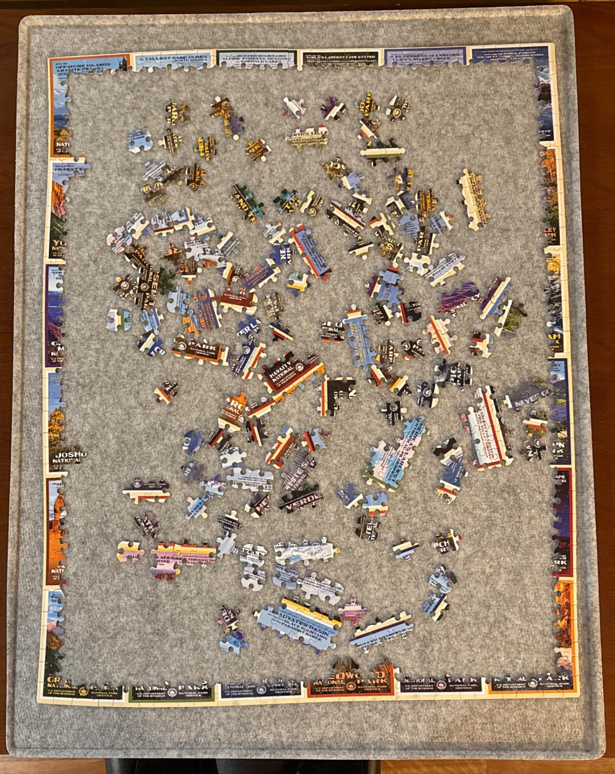 1000 Piece Jigsaw Puzzle Boards Portable, Puzzle Mat with Cover, Lightweight Puzzle Tray Storage System, Felt Table Top by Coobe (Gray) customer photo 1