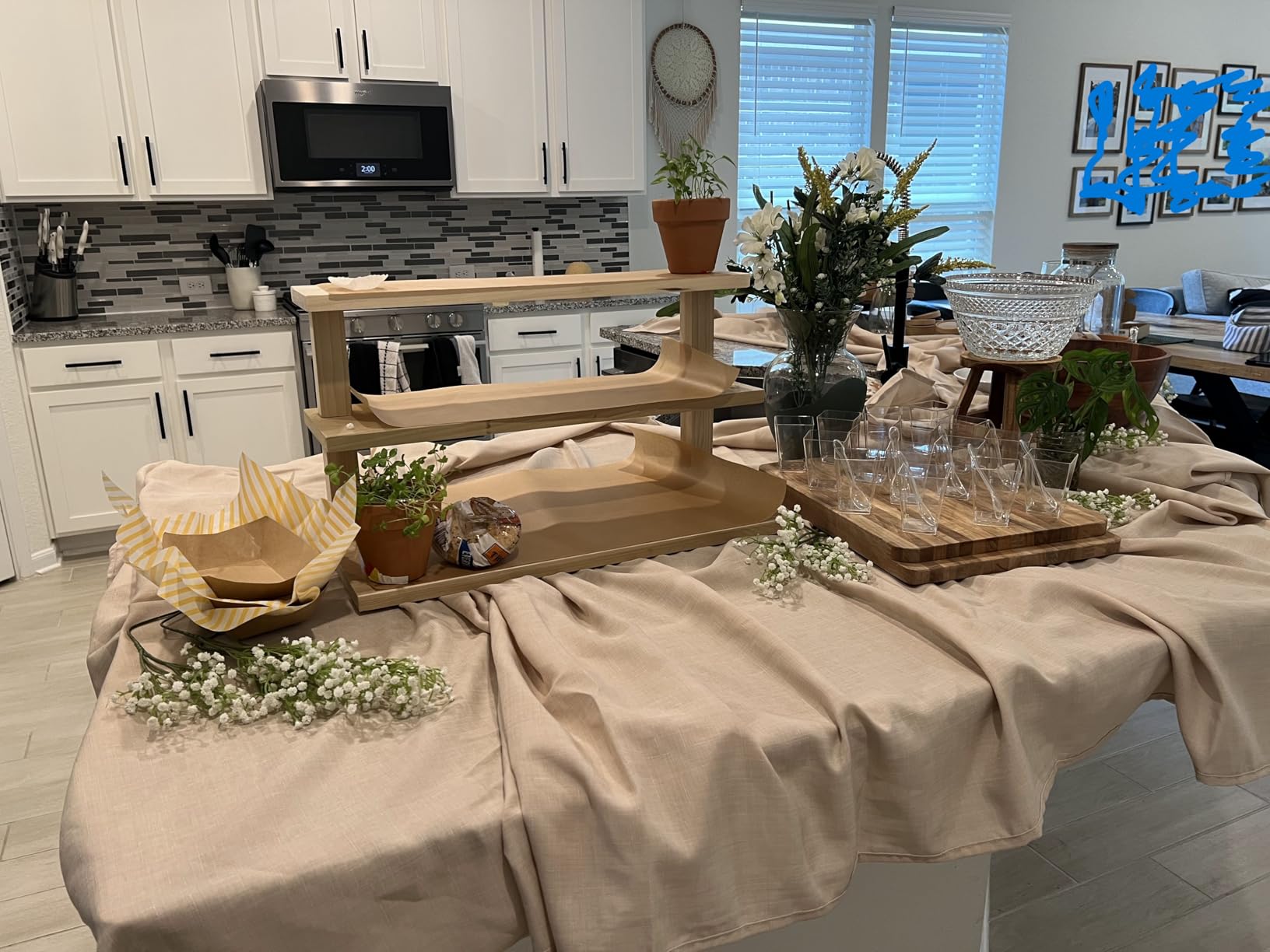 Fitable Nature Faux Linen Tablecloths Rectangle 60 x 84 Inch - 2 Pack Neutral Table Clothes for 4-6 Foot Tables, Wrinkle-Proof Faux Burlap Table Cover for Dining, Farmhouse, Outdoor Picnic, Camping customer photo 2