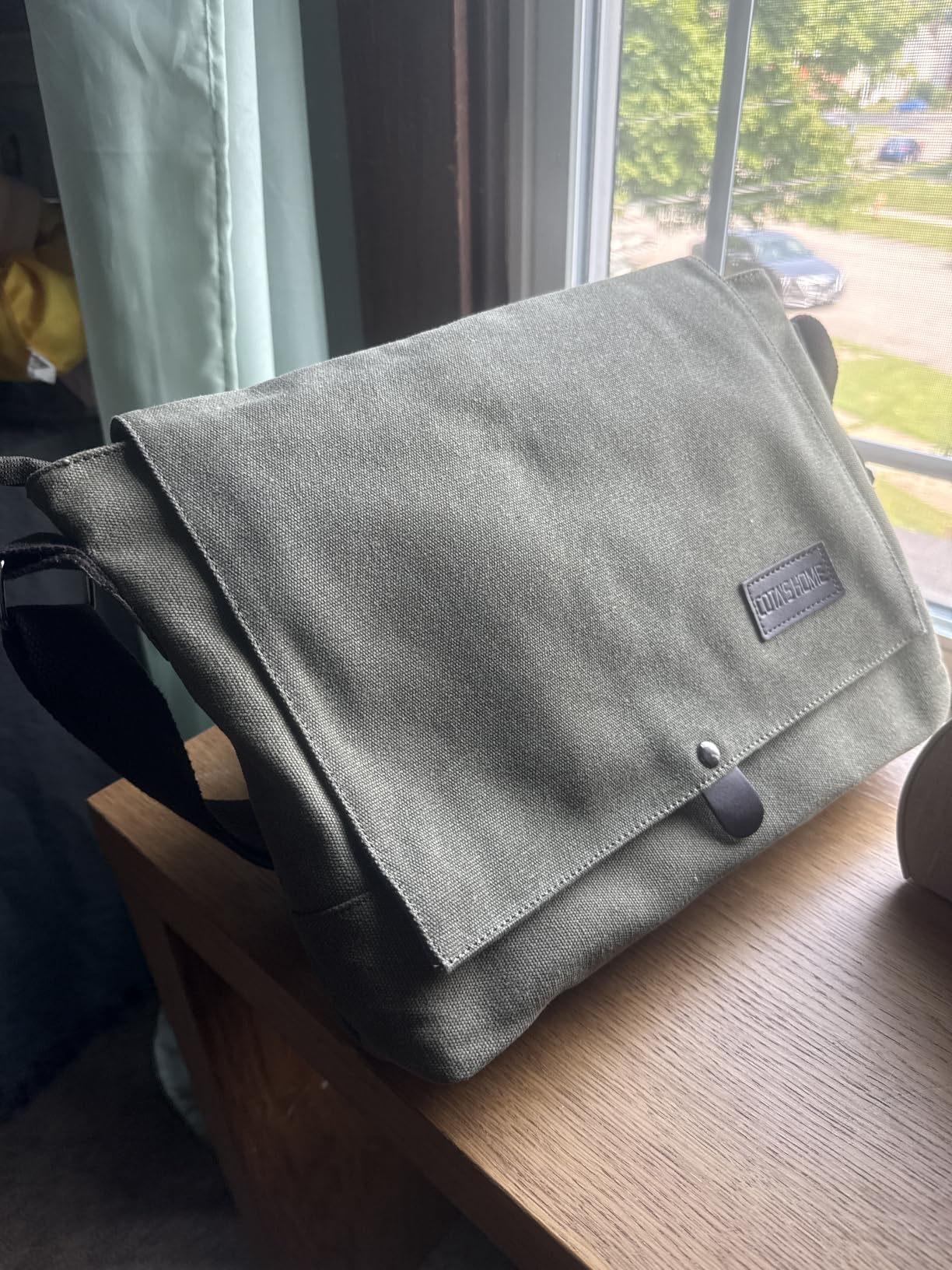 Mens Canvas Messenger Bag, Satchel Bag for Men, Fits 14
