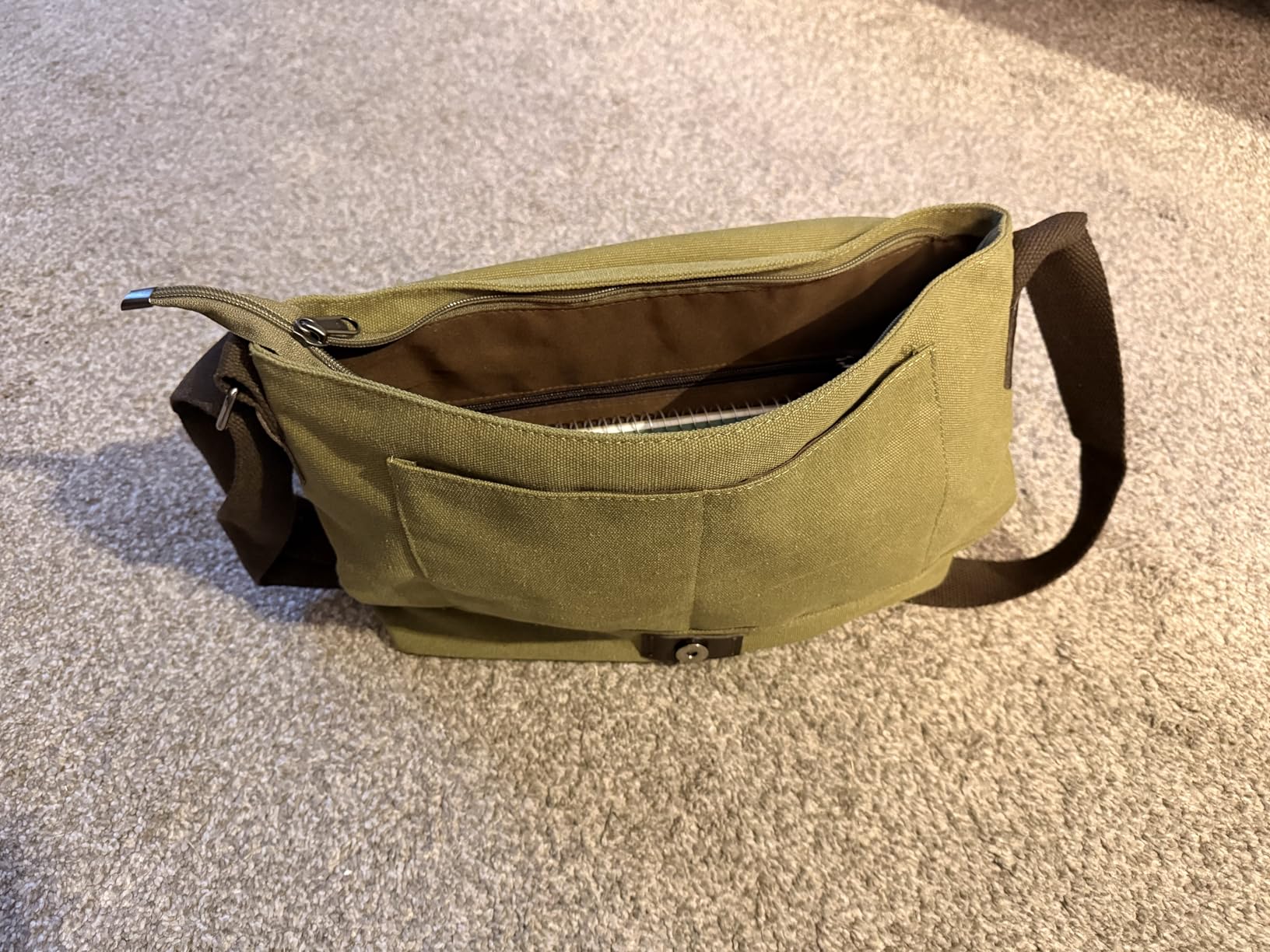 Mens Canvas Messenger Bag, Satchel Bag for Men, Fits 14