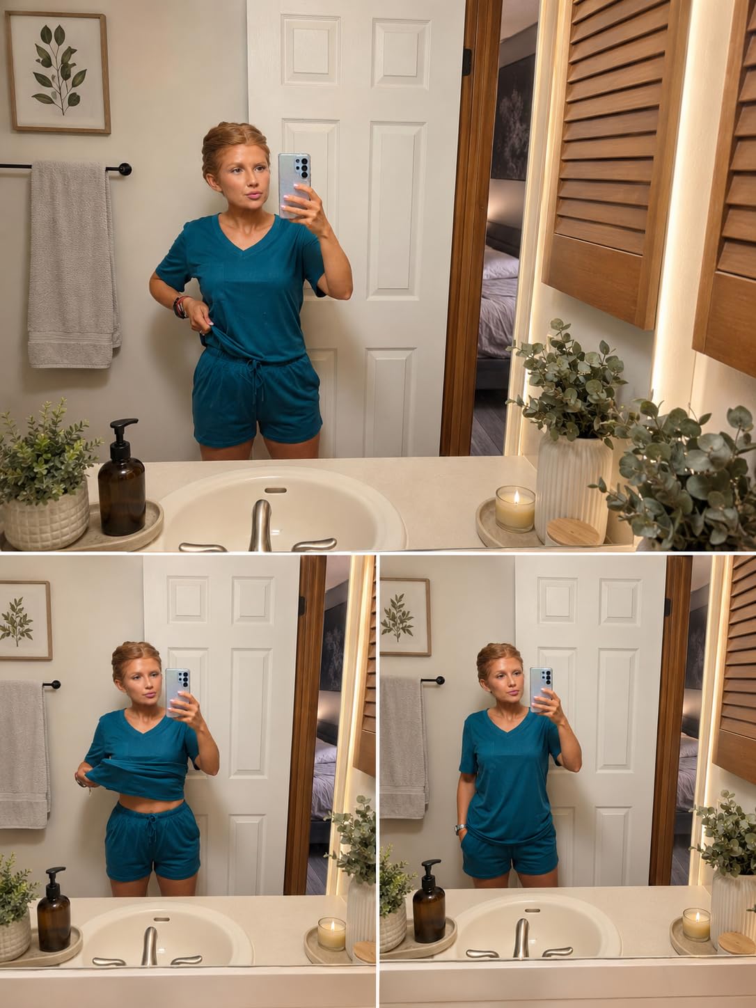 RUBZOOF Women's Short Sleeve Pajama Sets with Pockets Casual V Neck 2 Piece Lounge Sets S-3XL customer photo 1