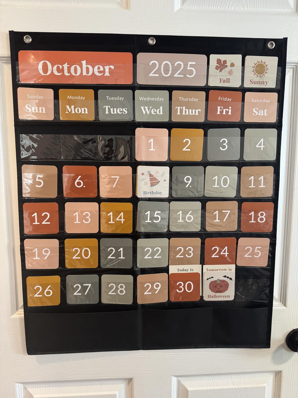 The Ultimate Classroom Calendar Pocket Chart for Kids - Beautiful Calendar with Educational Cards for Easy Learning - Fun Boho Classroom/Teacher Must Have Supplies customer photo 1