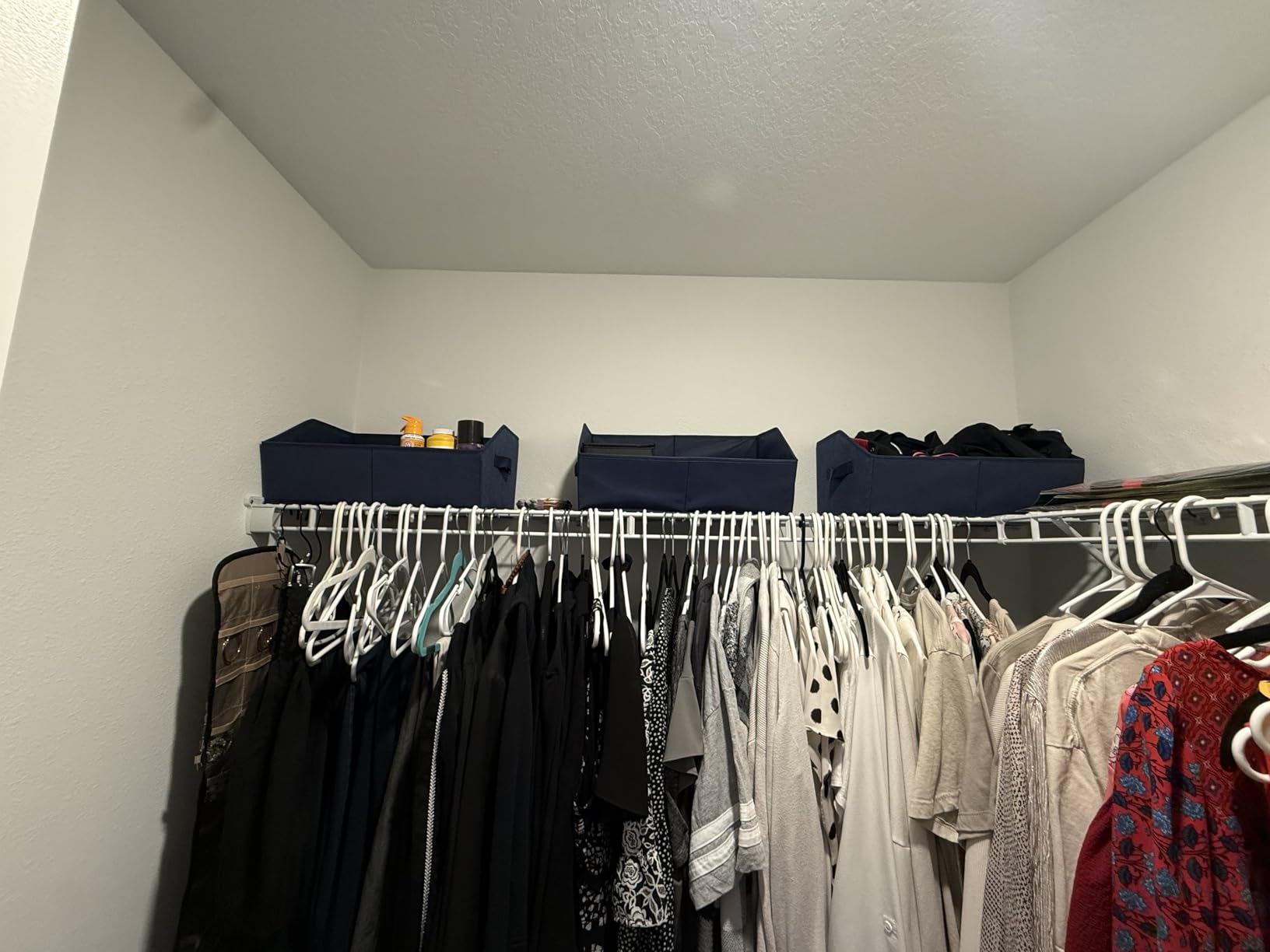 Homsorout Closet Organizers Bins 6 Packs - Large Closet Shelf Organizer with Handles, Fabric Trapezoid Storage Bins, Collapsible Storage Cubes for Clothes, Towels, Light Gray customer photo 2