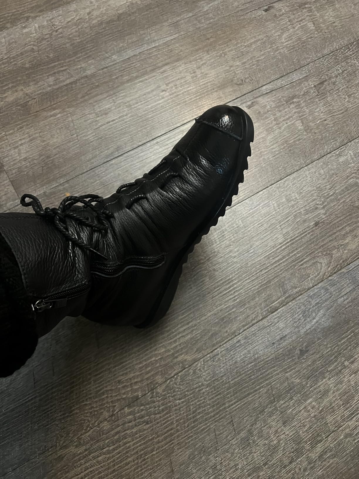 pearlzone Women's Genuine Leather Casual Soft Flat Boots,Renaissance Natural Leather Handmade Historical Shoes customer photo 1