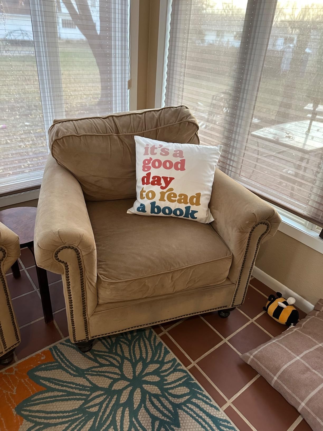 KEUSPI Reading Pillow Cover It's a Good Day to Read a Book Decor Reading Decor Throw Pillow Cover 18x18, Trendy Bookish Classroom Decor Pillow Cover for Book Lover Home Decor, Bookish Gifts customer photo 2