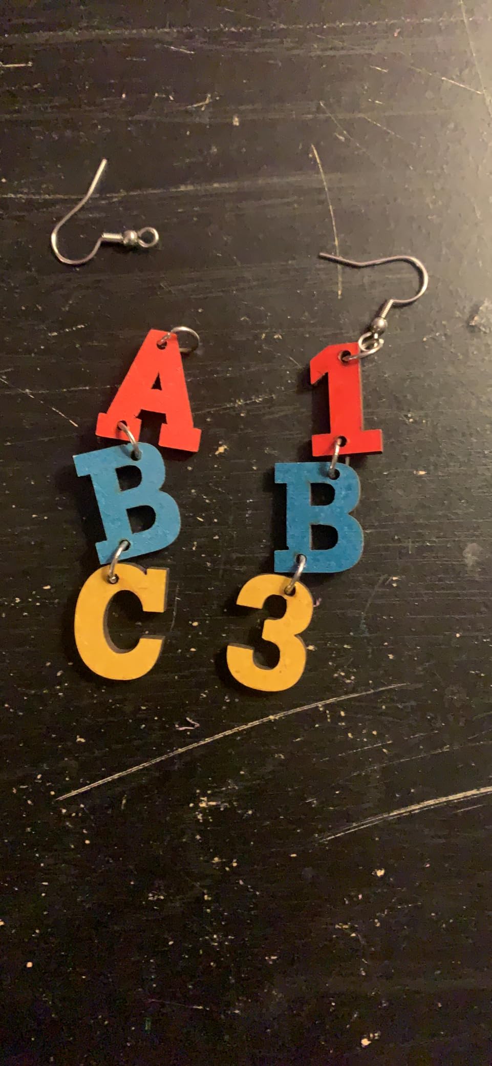 Handmade Wooden Pencil Drop Earring Stack of Books Reading Dangle Earrings Librarian Appreciation Teacher Earring Students Back to School Graduation Jewelry customer photo 1