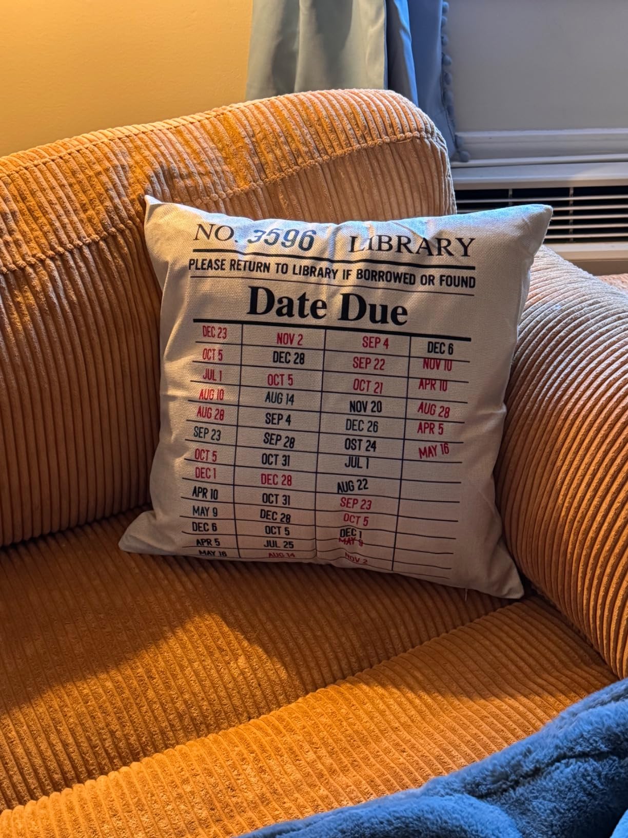 Library Cards Pillow Covers - Librarian Gifts, Decorative Book Pillow Case 18x18, Library Decor, Gifts for Librarians, Due Date Cards Pillow Covers customer photo 1