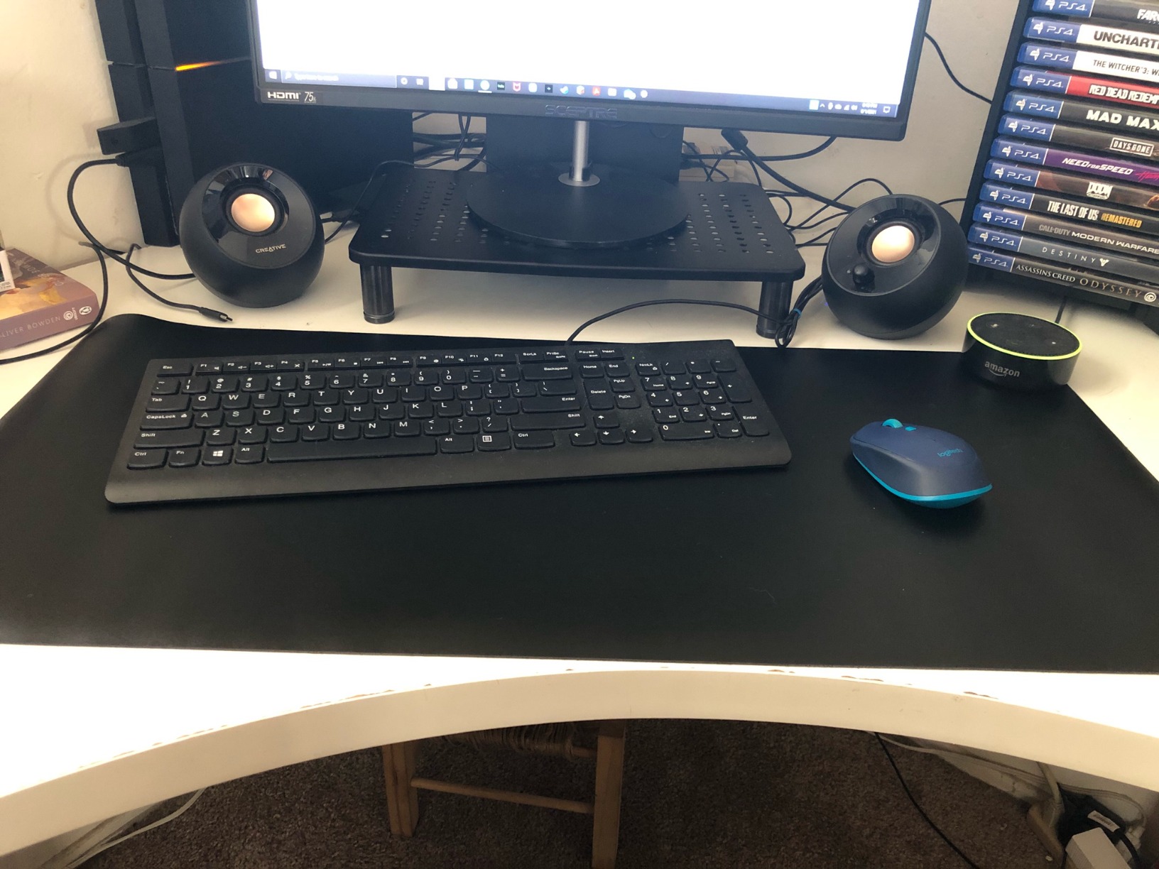 Clear Desk Protector Pad Blotters 12x24 in Plastic Desktopper Writing Surface Cover Desk Organizer Mat with Mouse Pad for Office Home Laptop Computer Tabletop Keyboard Mat Easy Clean Waterproof Glass customer photo 1