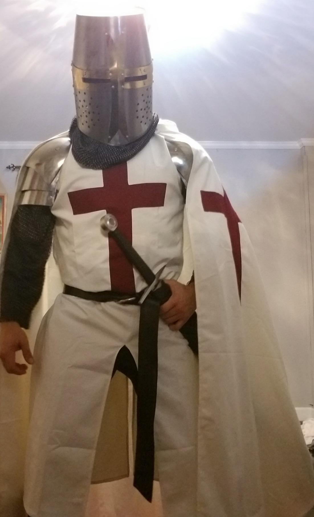 SUNLEXA Crusader Hooded Cloak Renaissance Medieval Wizard Knight Templar Tunic Monk Halloween Costumes Tabard Surcoat LARP customer photo 2