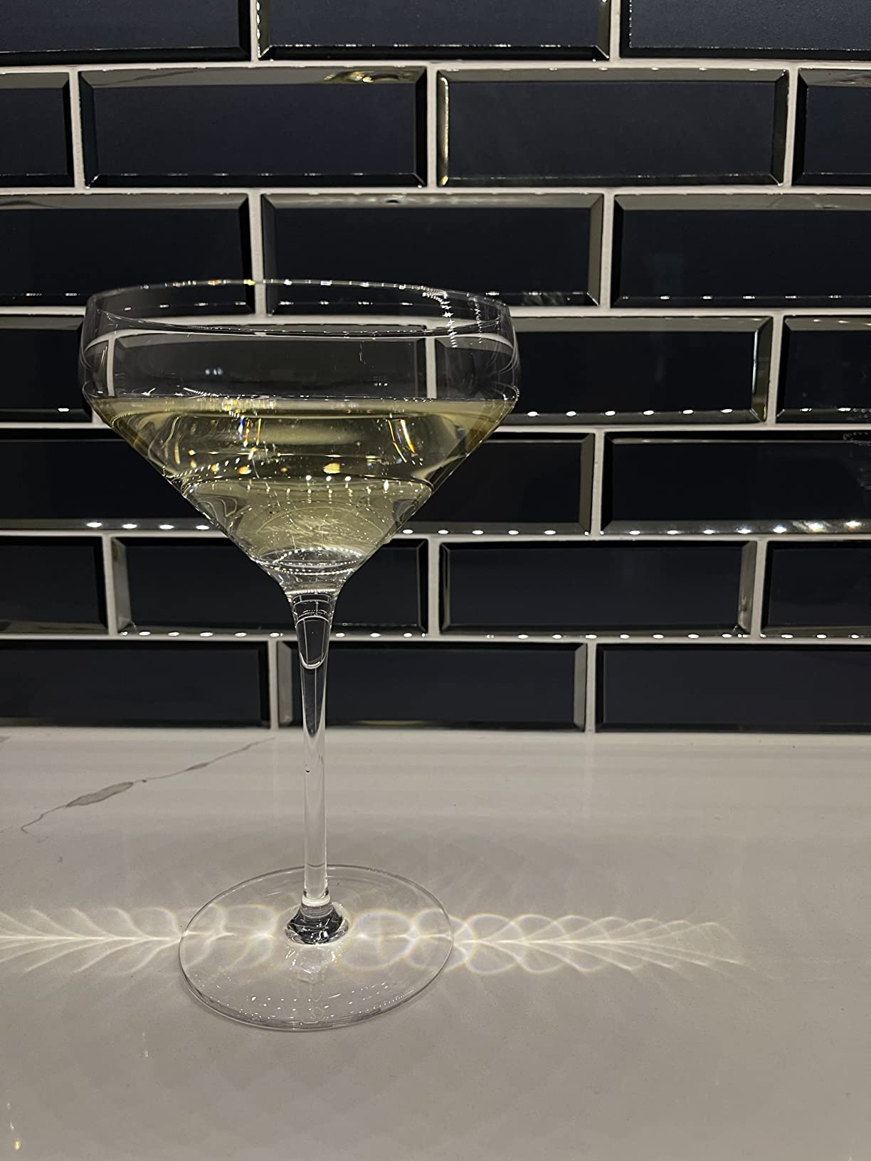 MORA PURE The Remy Coupe - Set of 4, 8oz Handblown Premium Crystal Martini Glasses for Cocktail, Gin & Tonic, Cosmopolitan, Manhattan, Bar, Fancy Mixology, etc. Modern Angle Drinking Glassware customer photo 1