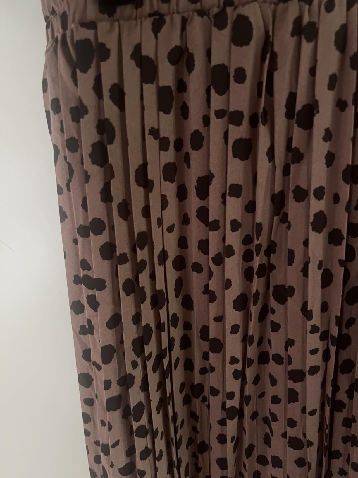 Basoteeuo Womens Skirt Leopard Print Midi Long Shirring Pleated Skirts High Waisted A Line Skirts customer photo 1