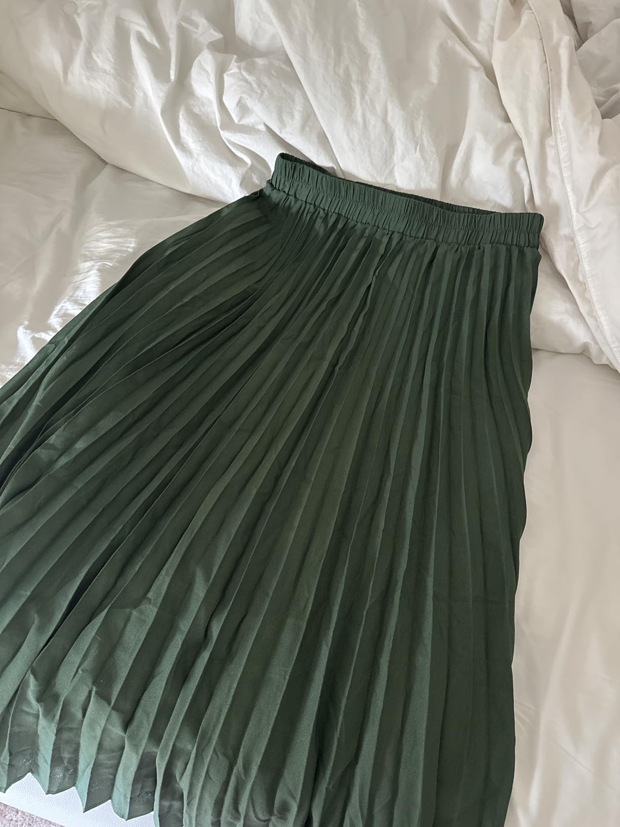 Basoteeuo Womens Skirt Leopard Print Midi Long Shirring Pleated Skirts High Waisted A Line Skirts customer photo 2