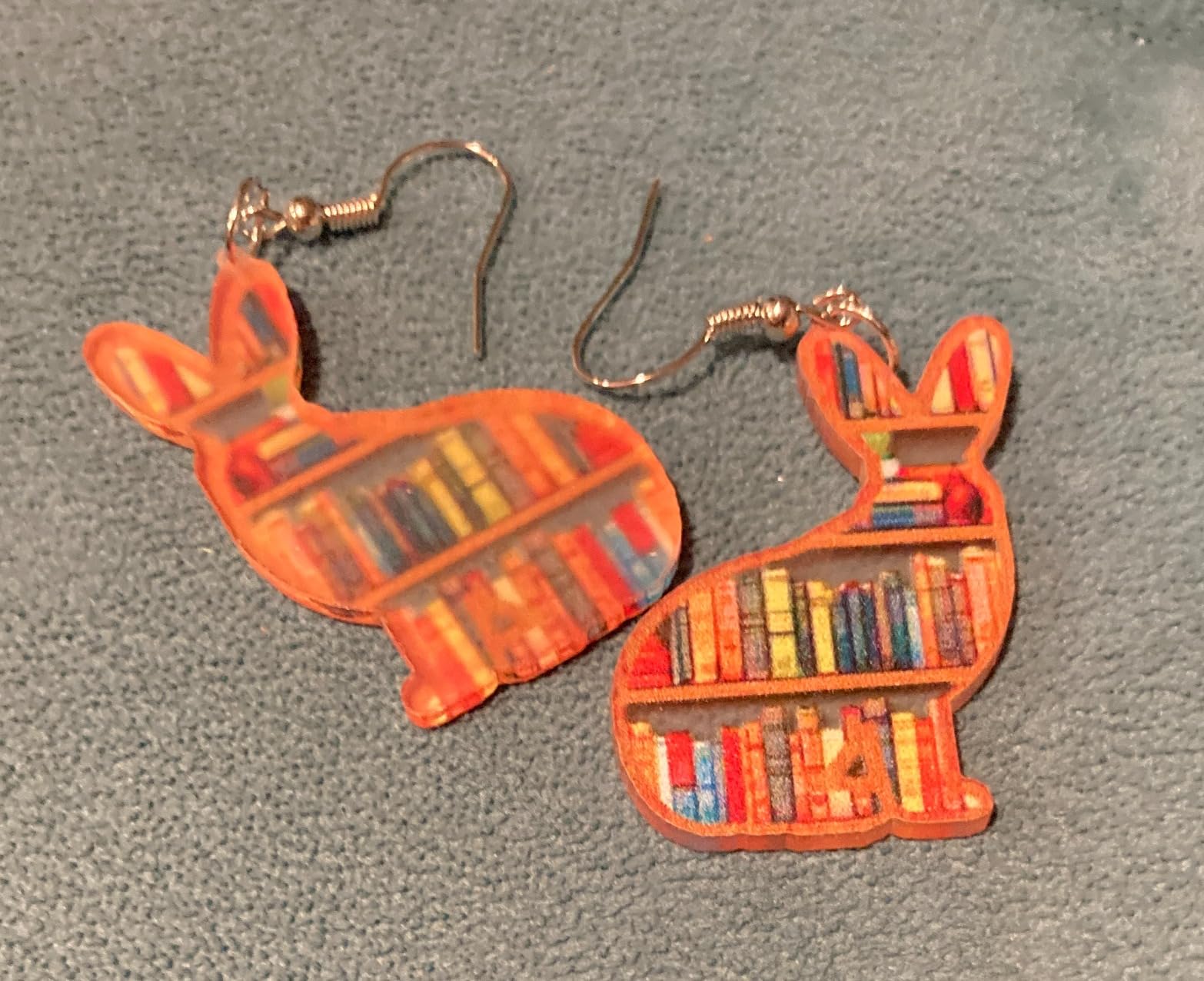 Irregular Wooden Bookshelf Drop Dangle Earrings Fun Book Club Book Lover Earrings Librarian Earrings Decorative Earrings Gift for Women Teacher customer photo 1
