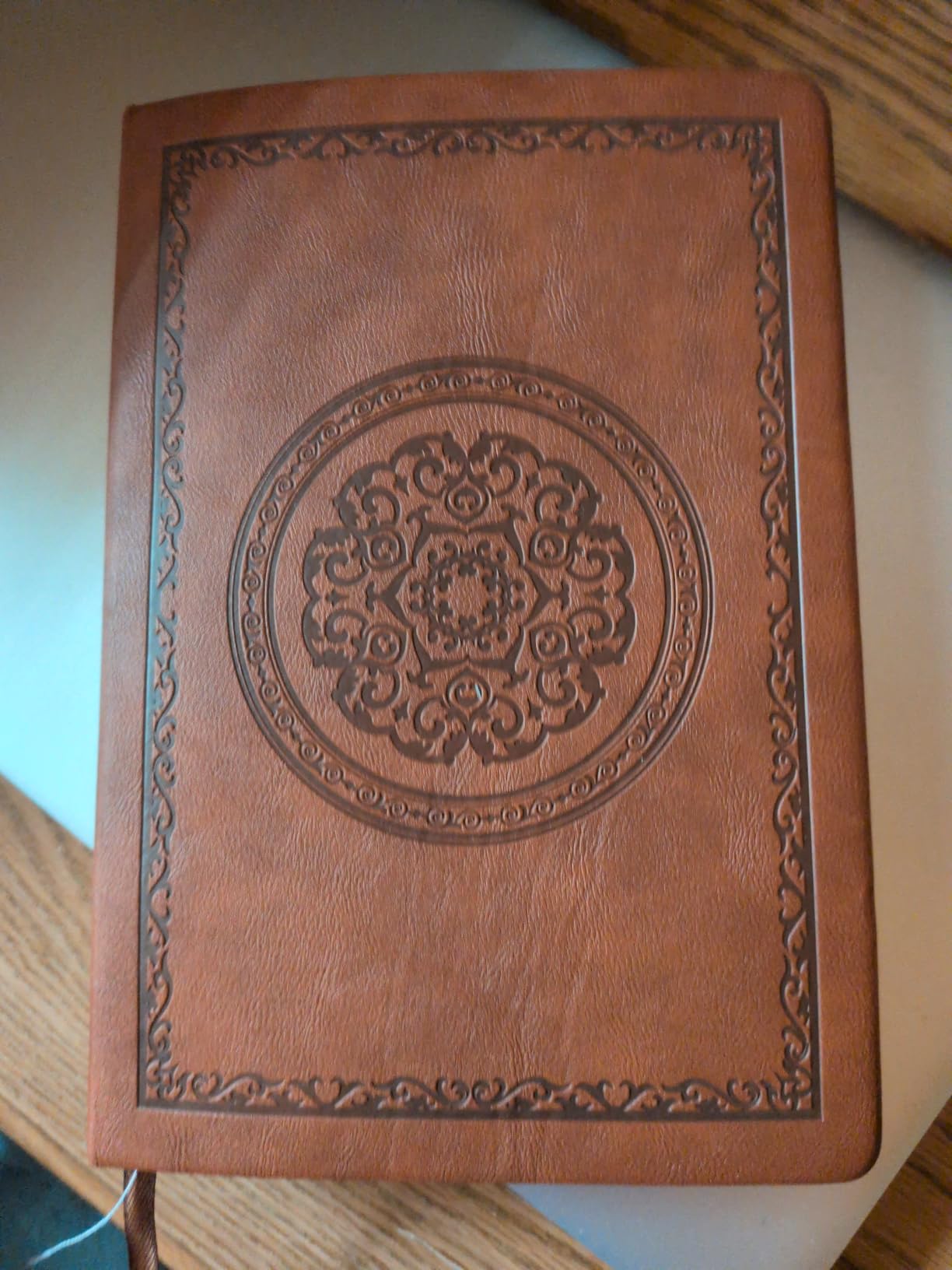 Fetinar Lined Journal Notebook, A5, 300 Pages, Vintage Faux Leather, Black | Embossed softcover, 5.7 x 8.3 in, acid-free ruled pages for writing, journaling, work, school, travel, and business customer photo 1