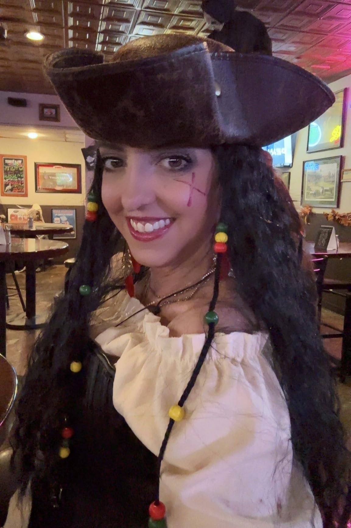 Pirate-Hat Women Tricorn Brown Pirate Men Leather Faux Leather Vintage Wrinkle Distressed customer photo 1