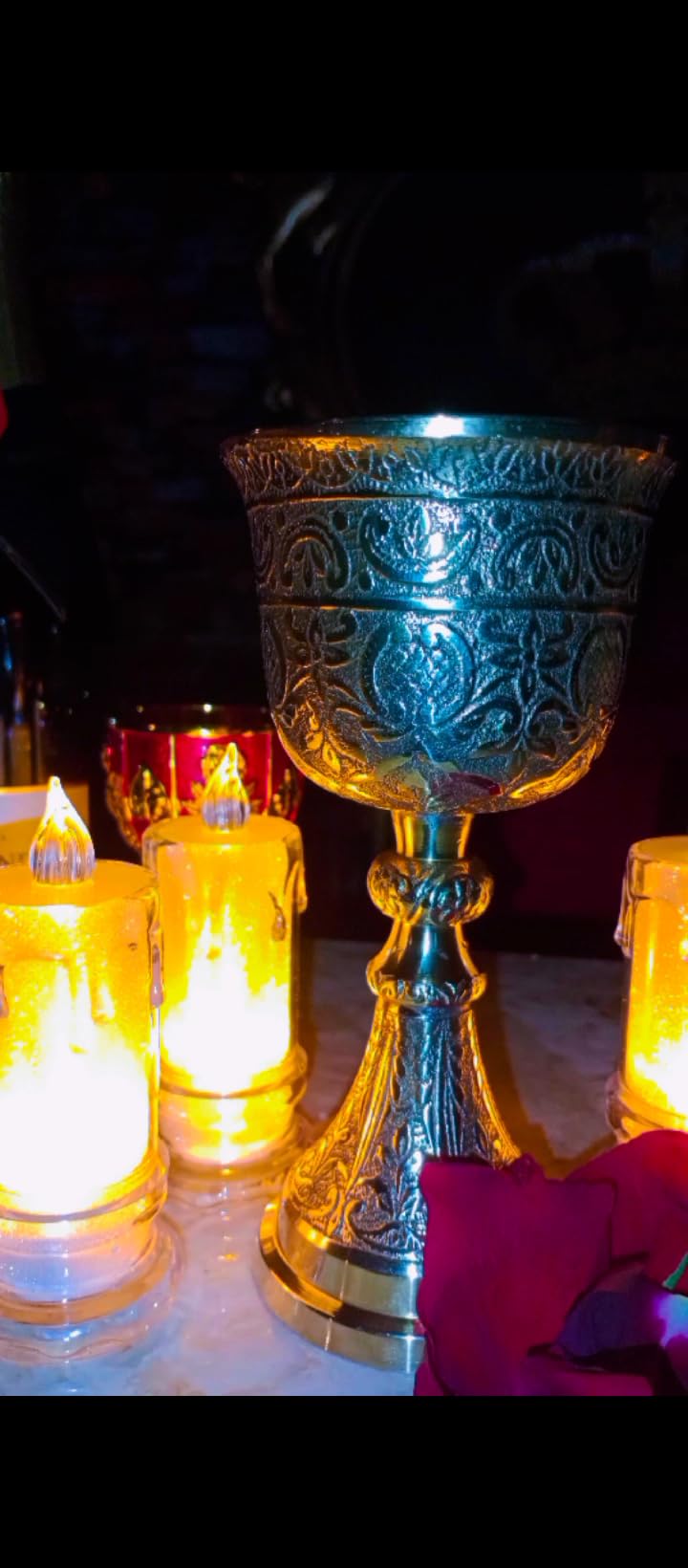 ALADEAN Vintage Chalice Goblet | Royal Wine Cups of King Arthur - Renaissance Medieval Goblet Gifts, Wedding Anniversary Ceremonial Drinkware (King Chalice) customer photo 1