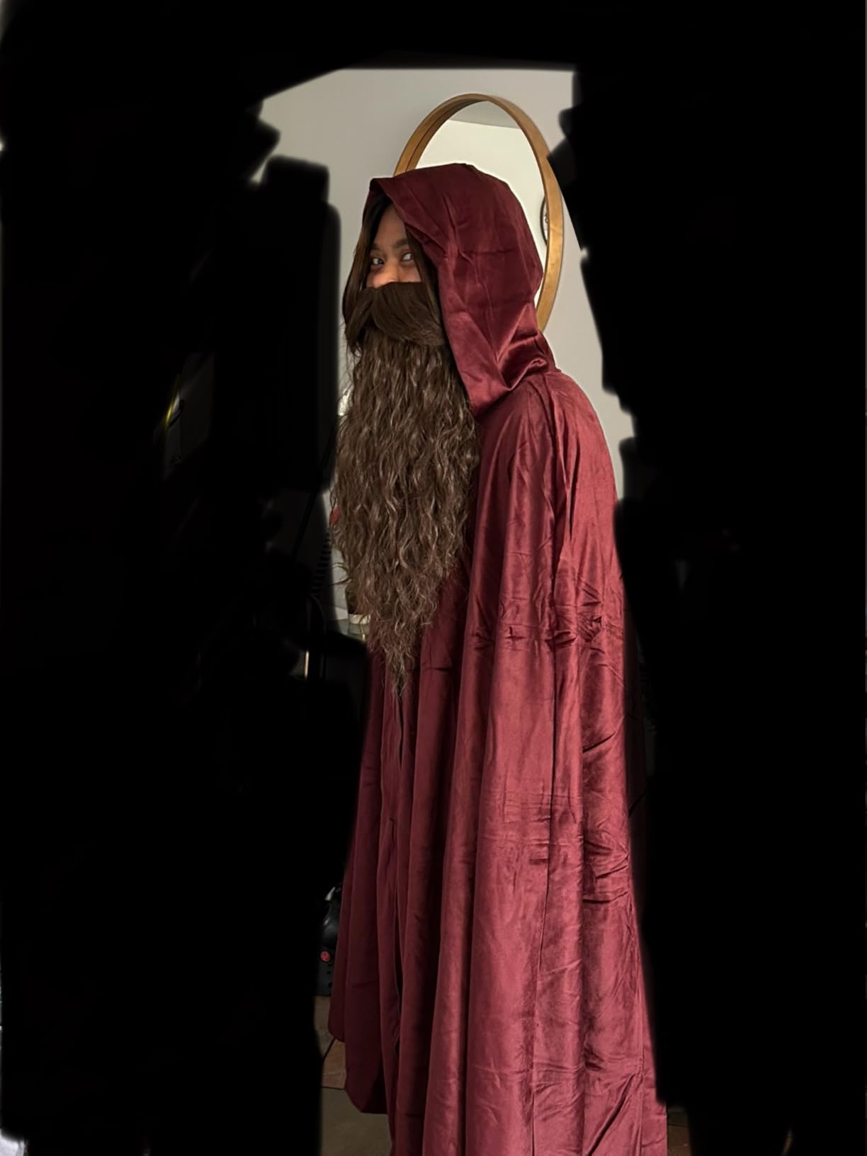 Colorful House Adult Renaissance Cloak Gothic Witch Cape with Hooded Medieval Halloween Capes customer photo 1