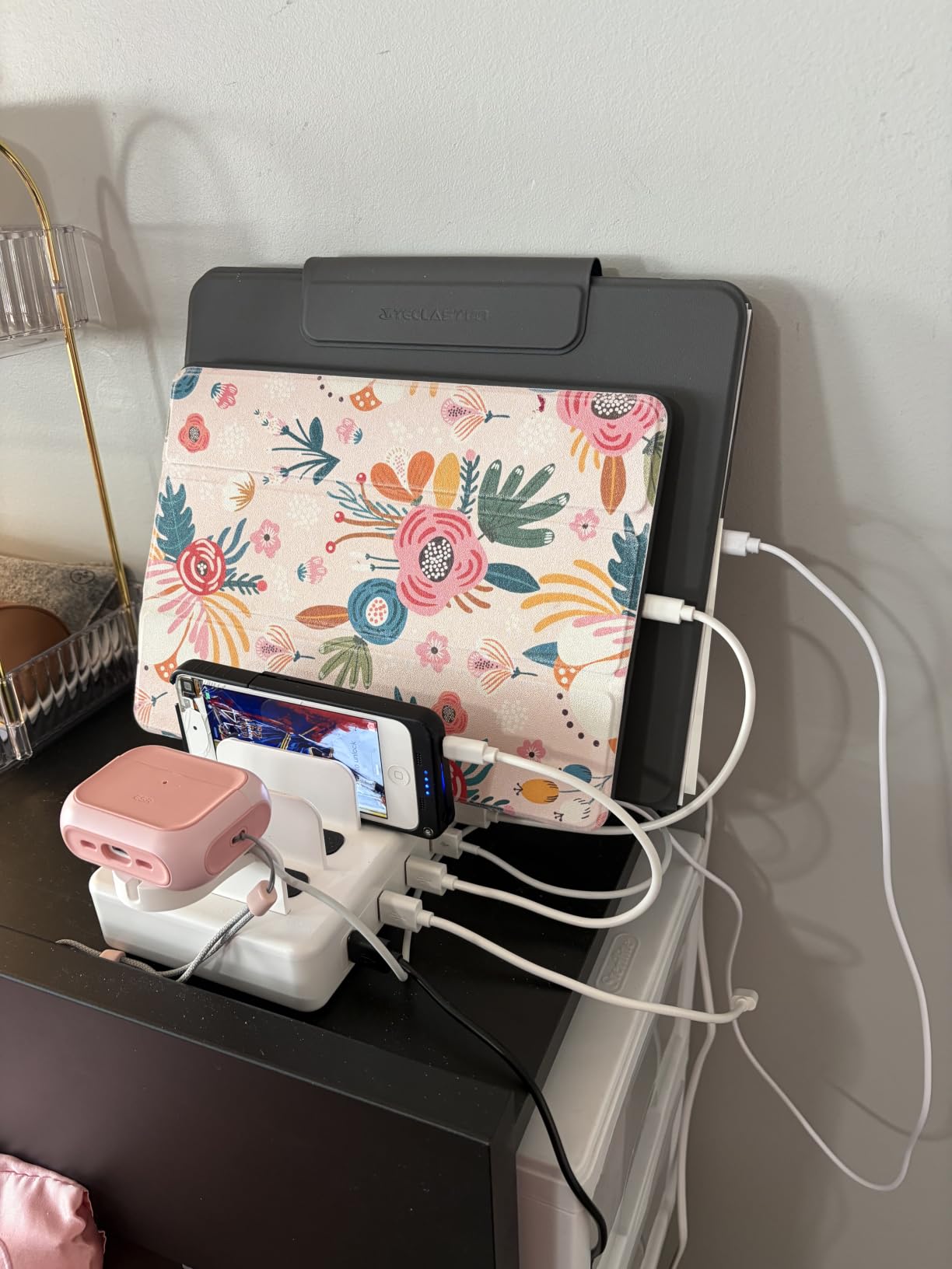 Charging Station for Multiple Devices, 50W 6 Port & 6 Cables Charger Station | for Apple Device with Watch Holder, Charging Dock for Cellphone, Kindle, Tablet and Other Electronic (Silver) customer photo 1