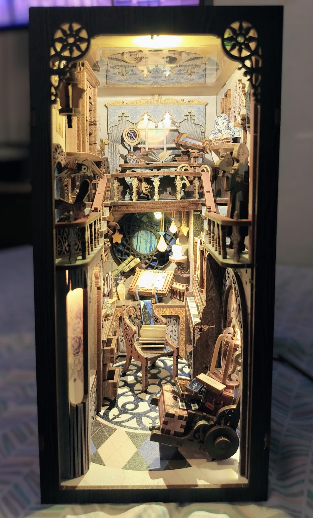 CUTEBEE Book Nook Kit - DIY Miniature House Kit for Adults and Teens, Dollhouse Booknook Tiny House Model Build Bookshelf Decor, Gifts for Family, Friends customer photo 1