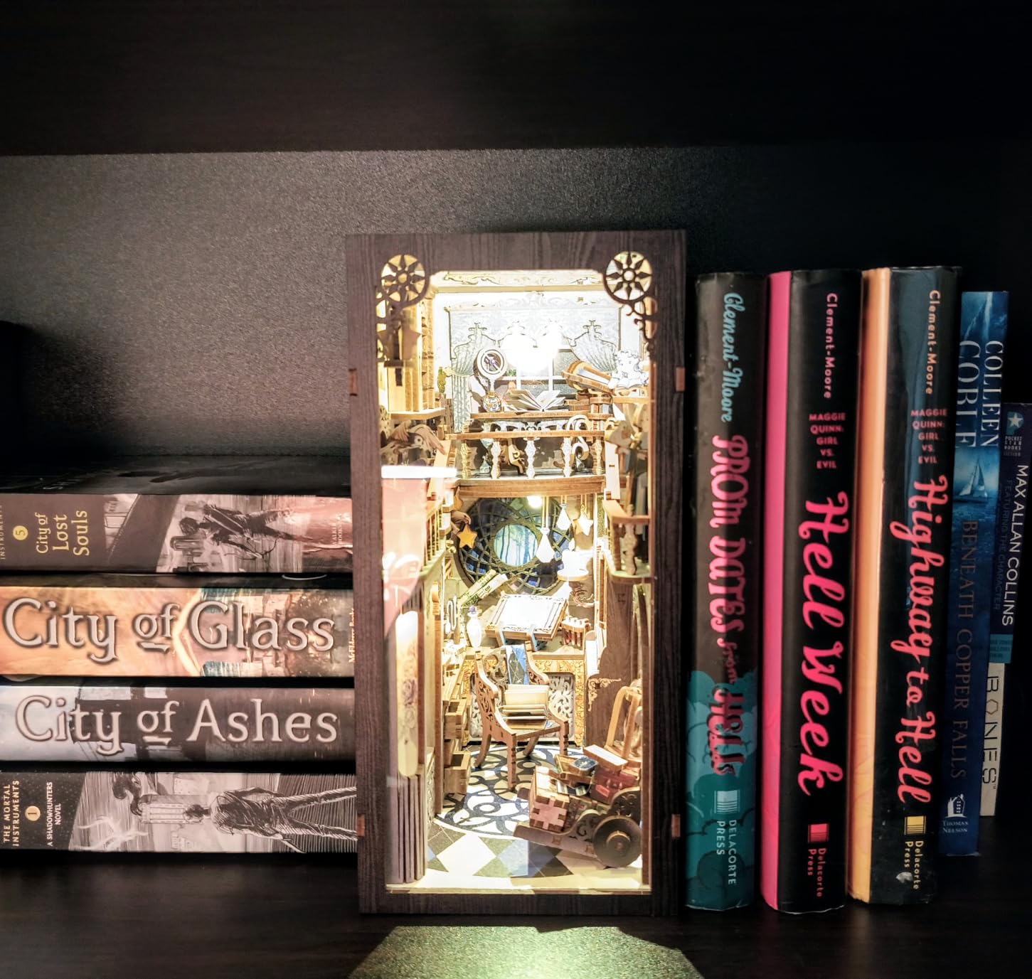 CUTEBEE Book Nook Kit - DIY Miniature House Kit for Adults and Teens, Dollhouse Booknook Tiny House Model Build Bookshelf Decor, Gifts for Family, Friends customer photo 2