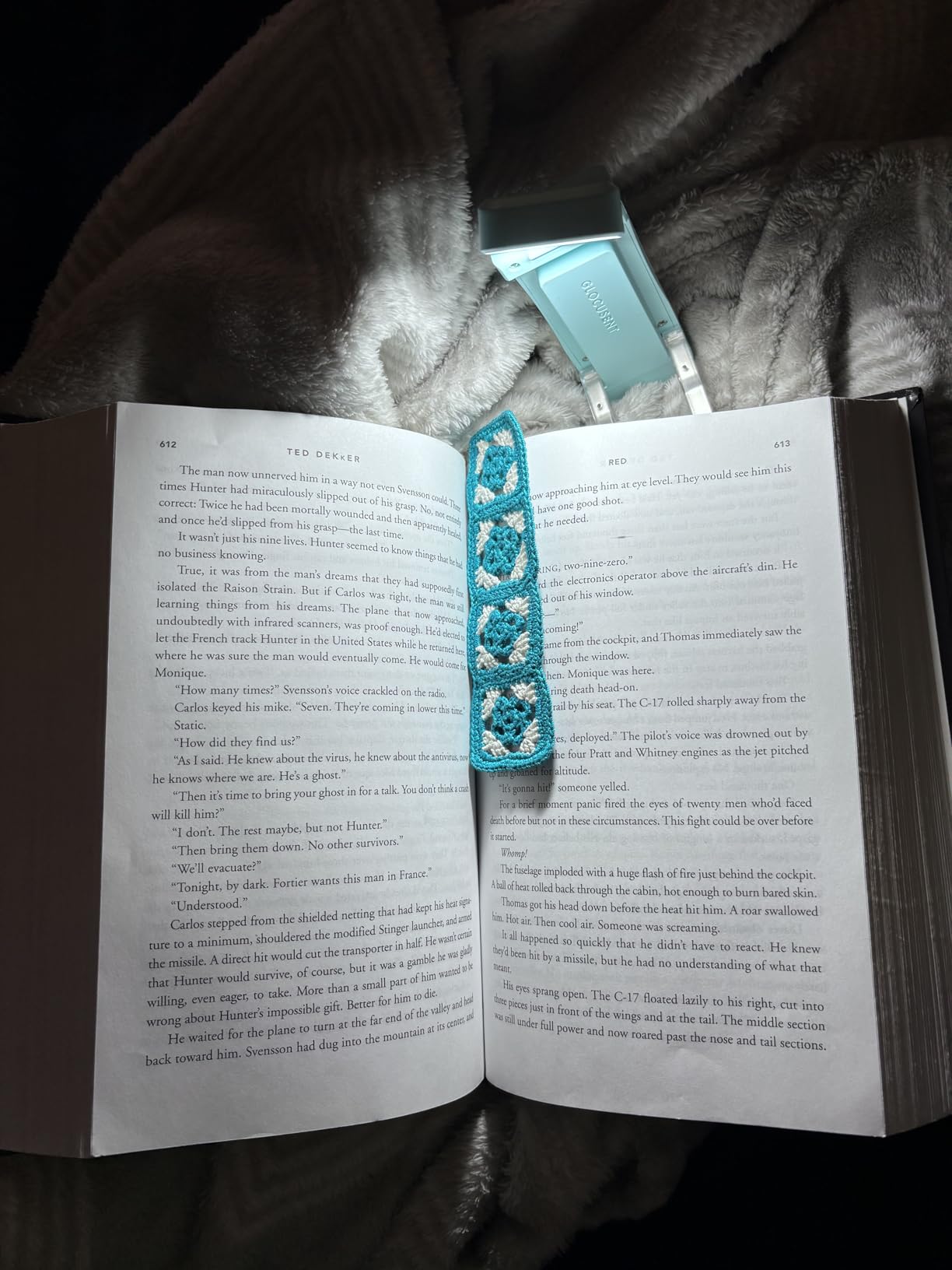 Glocusent USB Rechargeable Book Light, Portable Clip-on LED Reading Light | 3 Amber Colors & 5 Brightness Dimmable, Bookmark, Eye-Caring, Compact Gift for Women Book Lovers, Christmas, Book Accessories customer photo 1