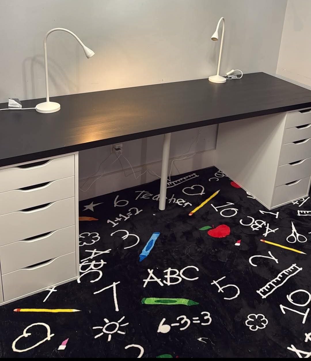 LOKMU Non-Slip Area Rugs Library Comic Doodle of Books Reading Home Decor Rugs Carpet for Classroom Living Room Bedroom Dining Kindergarten Room 5'x7' customer photo 2