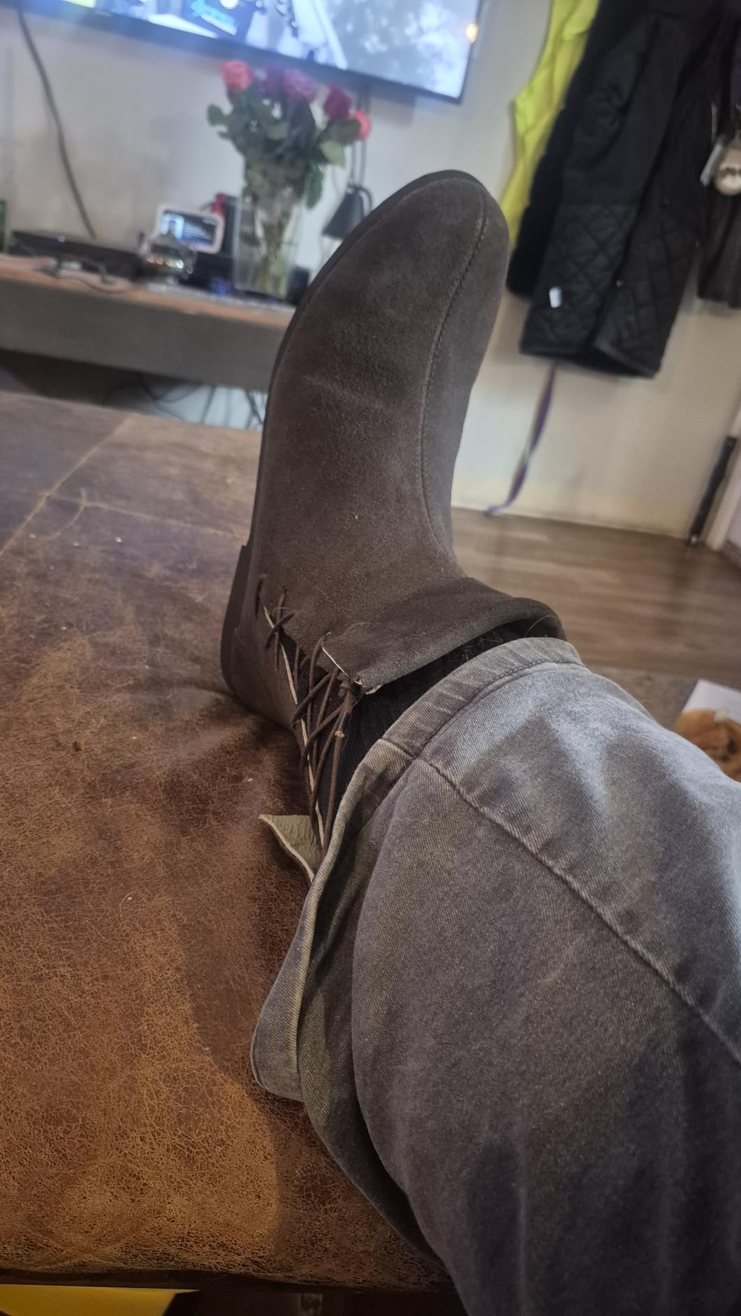 Medieval Viking Leather Boots for Men - Renaissance Pirate Costume Footwear - Suede Ankle Boots for Cosplay & LARP customer photo 1