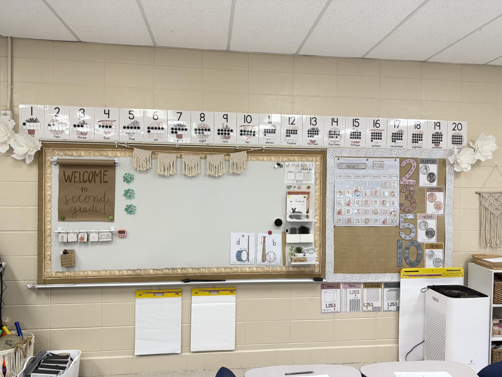 EAMAY Classroom Monthly Calendar Pocket Chart for 2.75 * 2.75 Cards, Homeschool Supplies and Classroom Must Haves! Only Chart (White) customer photo 1