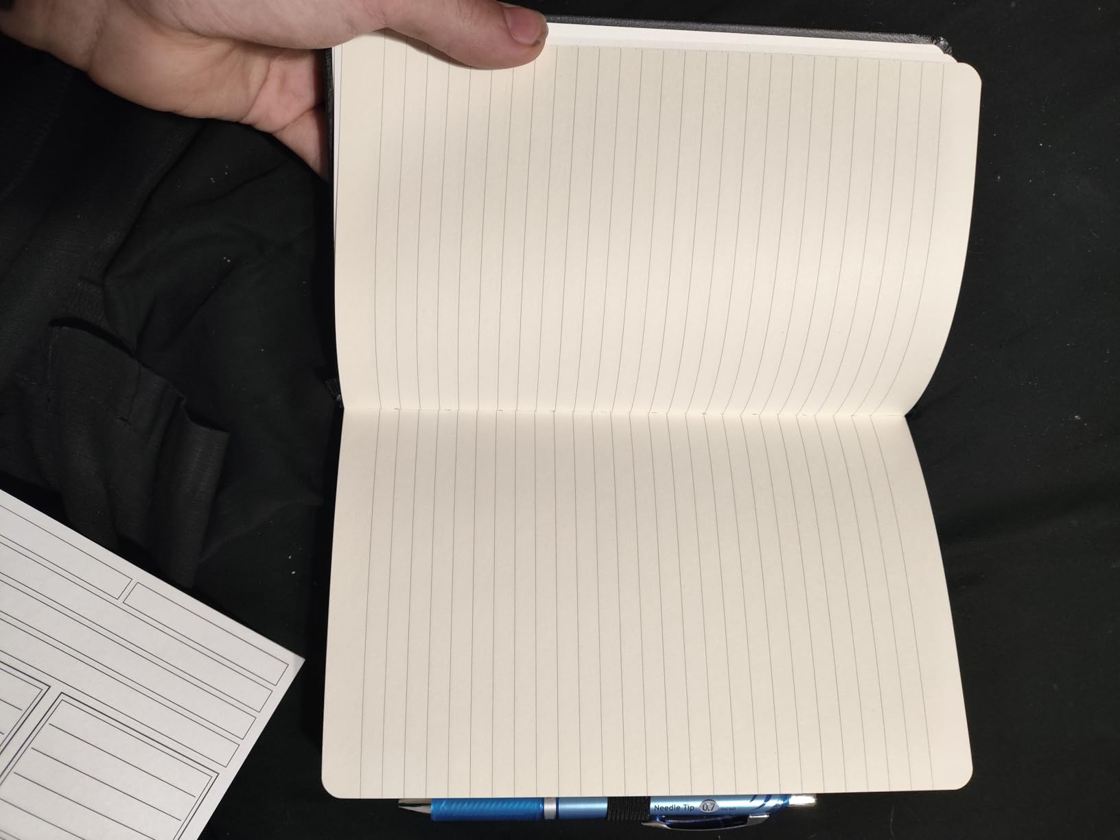 Artfan Dotted Journal/Notebook - Dot Grid Hard Cover Notebook | Premium Thick Paper with Fine Inner Pocket, Black Smooth Faux Leather, Pen Loop, 5.8''x8.4'' - Black customer photo 2