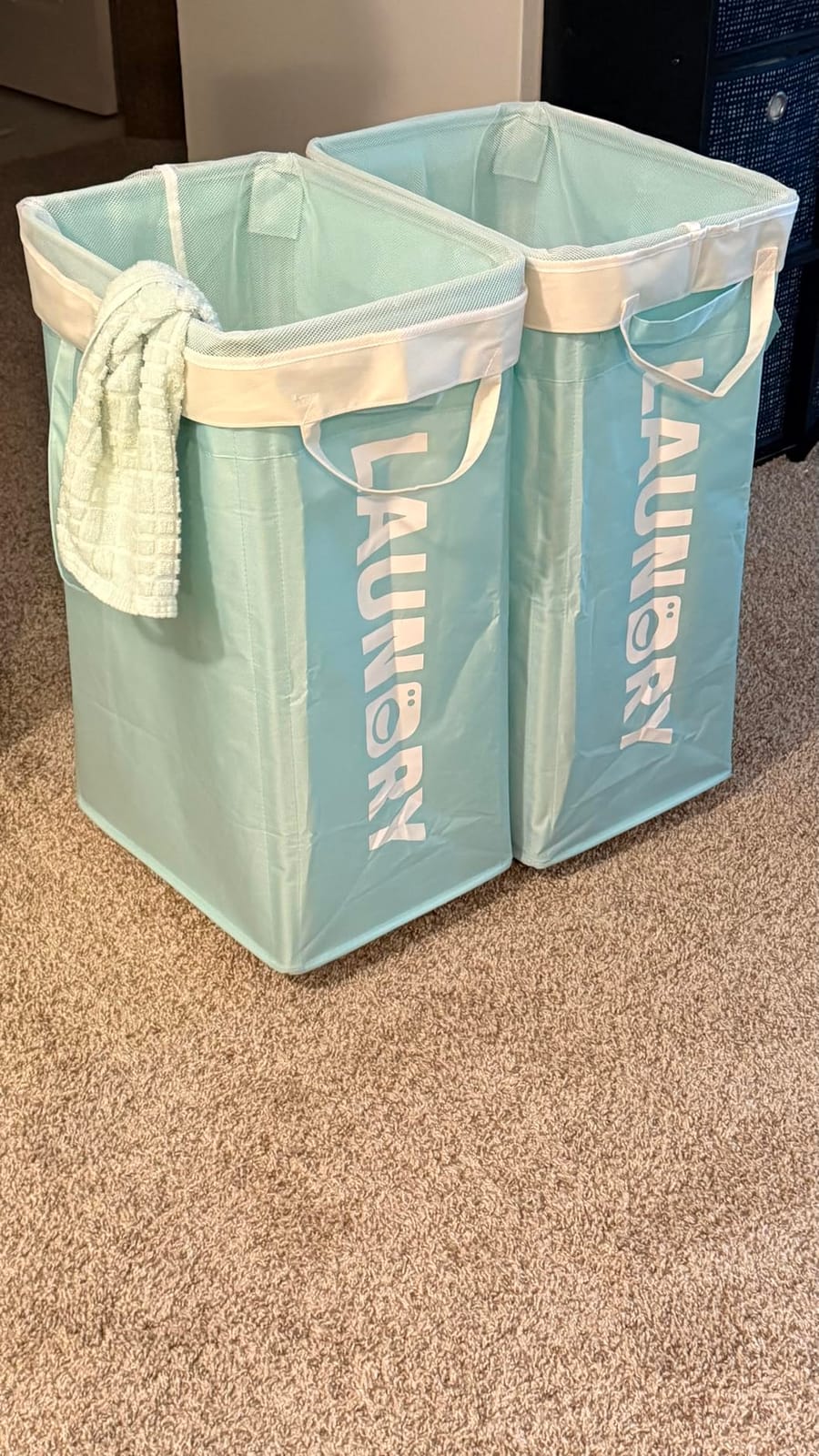 Goodpick 75L Laundry Basket with Wheels & Removable Wash Bag for Dorm | Rolling Laundry Basket with Handles for Dirty Clothes, Foldable Hamper for Laundry Room, Dorm Room Essentials, Grey customer photo 1