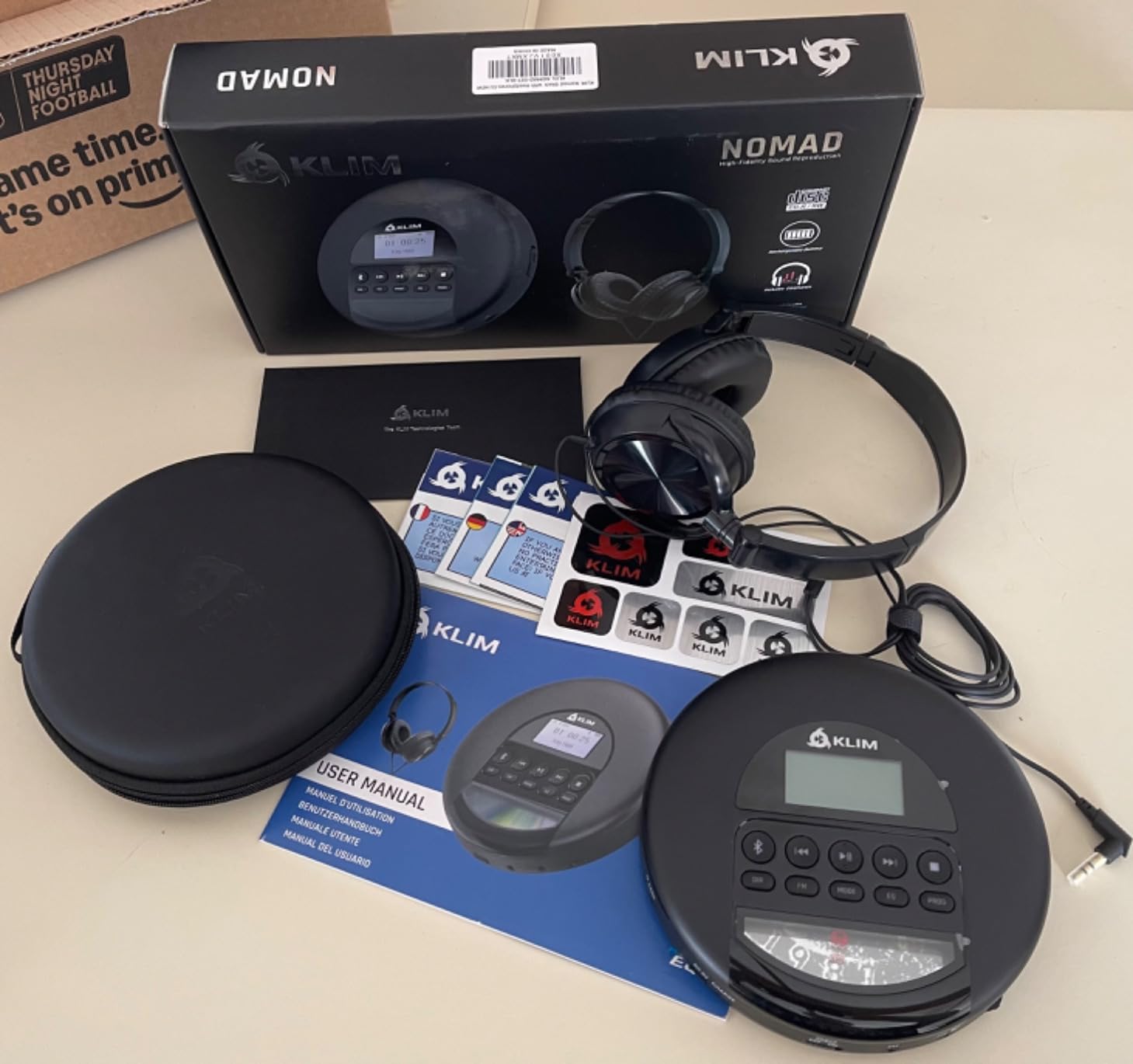 KLIM Nomad with Headset - Portable CD Player Walkman with Long-Lasting Battery - Radio FM - Compatible MP3 CD Player Portable - TF Card, Bluetooth - Ideal for Cars customer photo 2