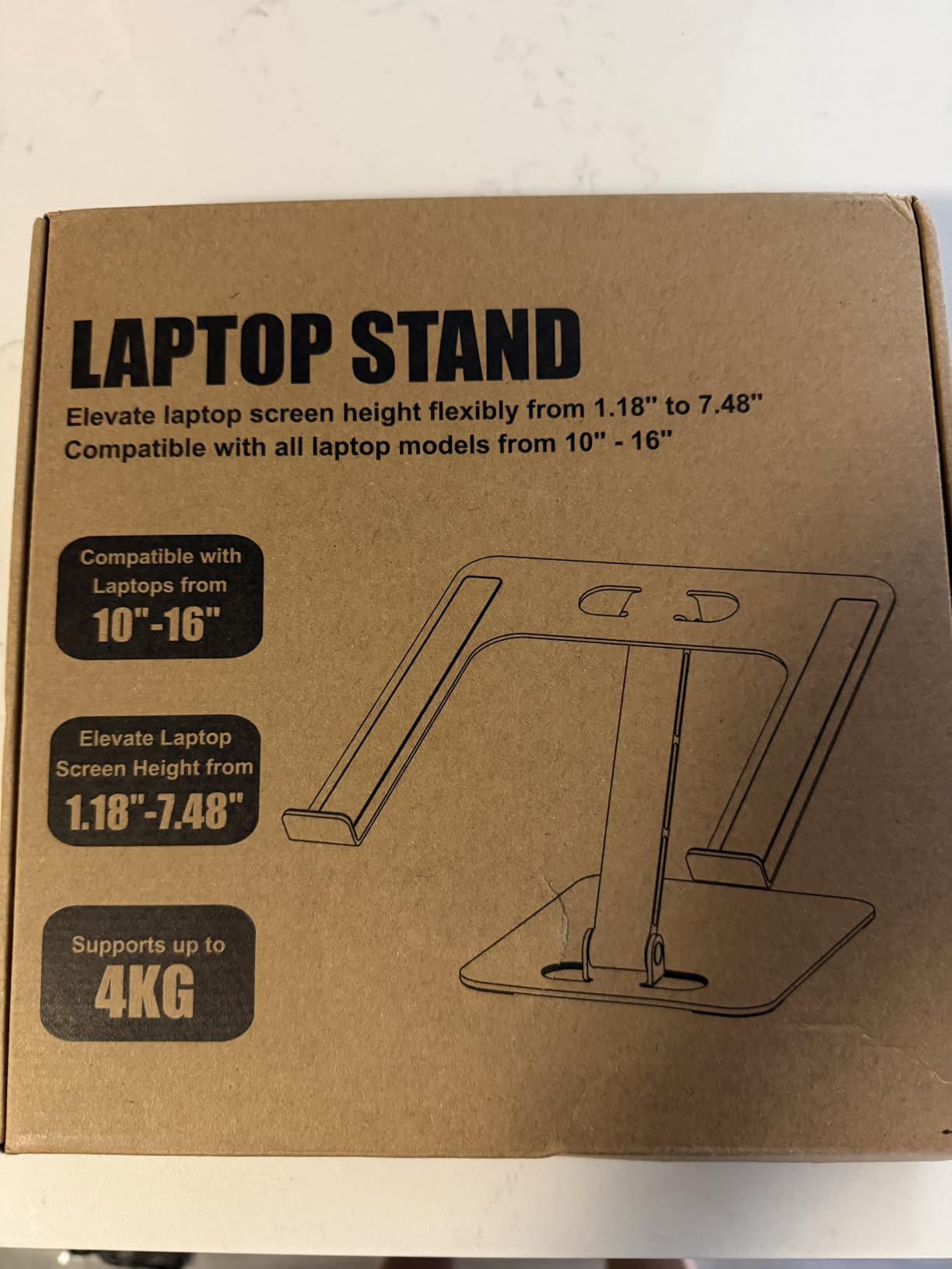RIWUCT Foldable Aluminum Alloy Laptop Stand for Desk, Height Adjustable Ergonomic Computer Stand, Portable Laptop Riser Holder Printer Stand Compatible with MacBook Pro Air/HP/Dell 10-16