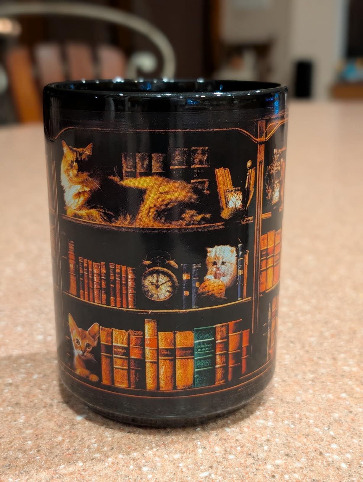 2IMT Cat Book Mug Book Lovers Gifts for Readers - Book Lover Bookish Gifts for Bookworm Women - Library Bookshelf Mug - Best Gift for Cat Lover - Reading Writer Women Black Coffee Cup 15oz customer photo 1