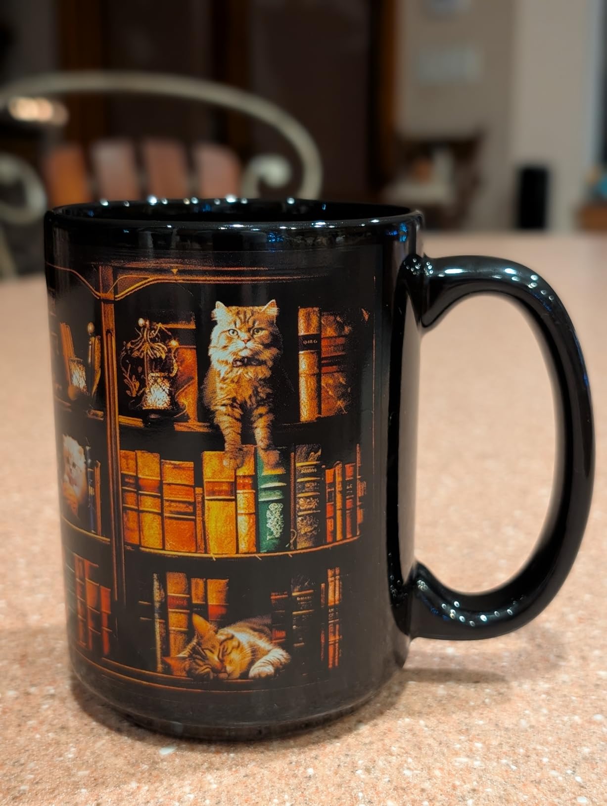 2IMT Cat Book Mug Book Lovers Gifts for Readers - Book Lover Bookish Gifts for Bookworm Women - Library Bookshelf Mug - Best Gift for Cat Lover - Reading Writer Women Black Coffee Cup 15oz customer photo 2