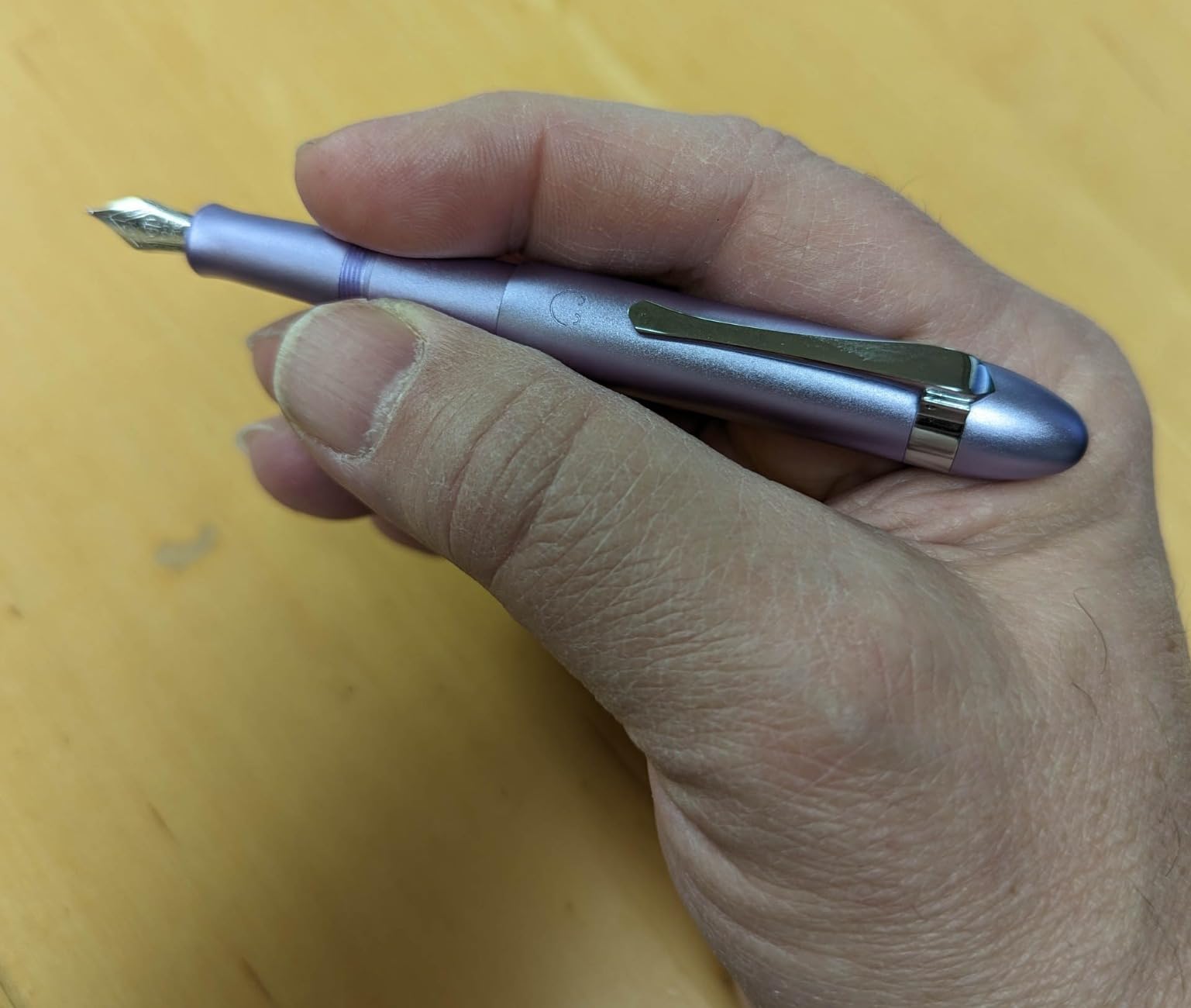 HONG DIAN M1 Fountain Pen Fine Nib, Purple & Submarine Shape Aluminium Short Mini Pocket Travel Pen customer photo 1