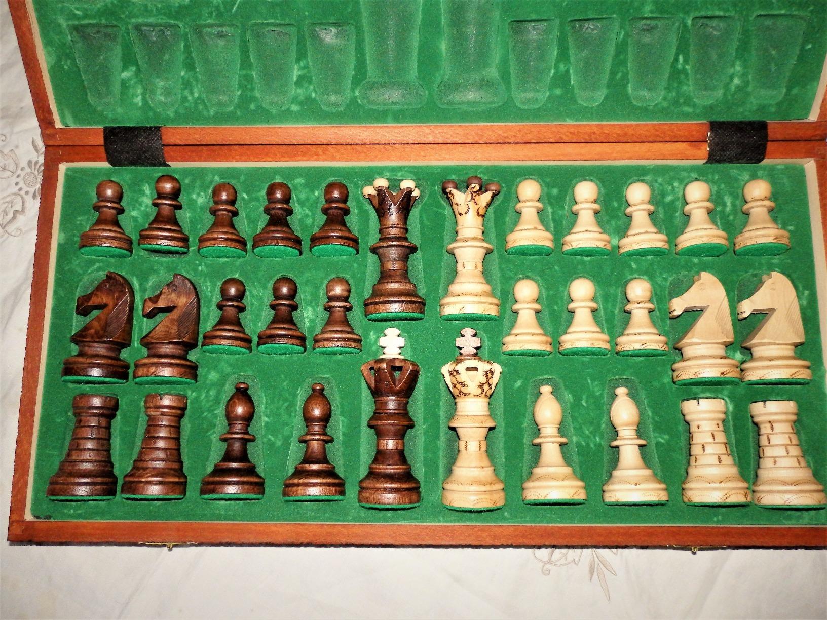 Wegiel Imperator 21-Inch Luxury Wooden Chess Set for Adults and Kids - Handcrafted from Premium Beech and Birch Wood - Unique Folding Design with Chess Piece Storage, Brown, Imperator - Brown customer photo 1