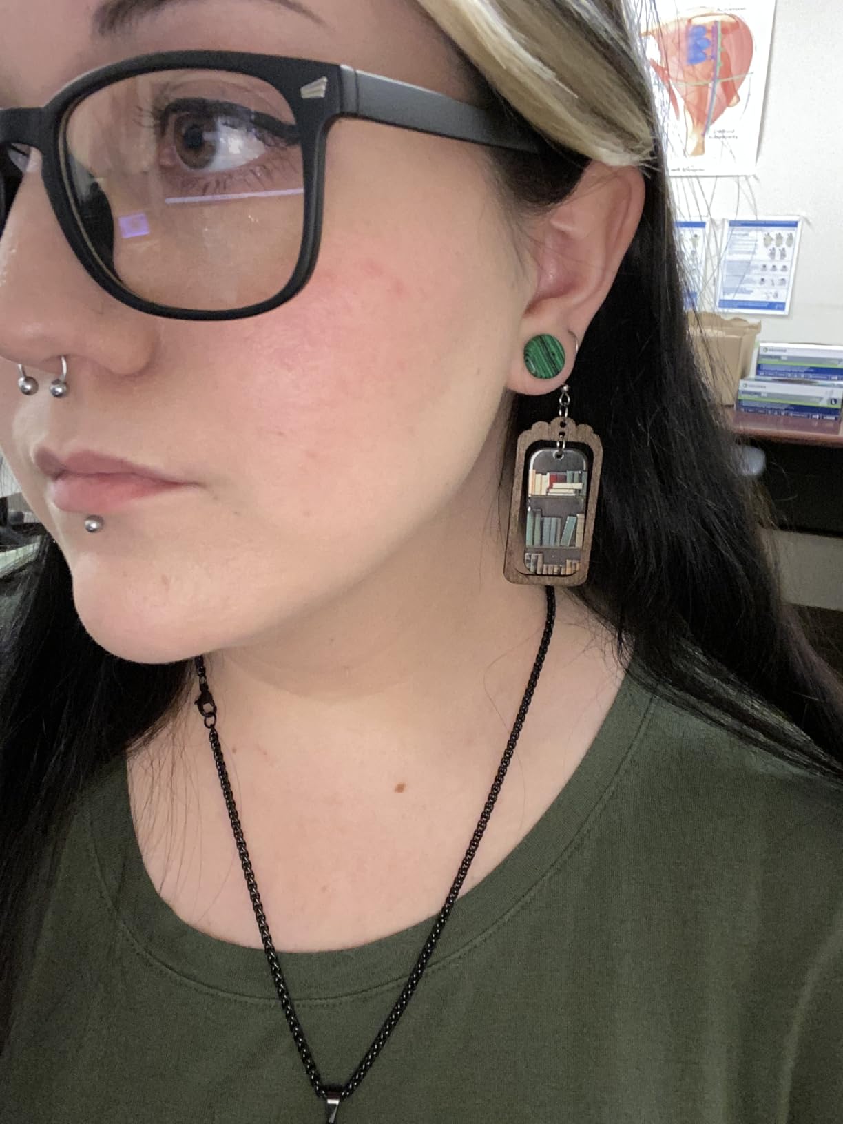 Handmade Wood Book Earrings for Women | Bookshelf Dangle Drop, Fun Gifts for Book Lovers, Librarian Teachers Appreciation Gifts customer photo 2
