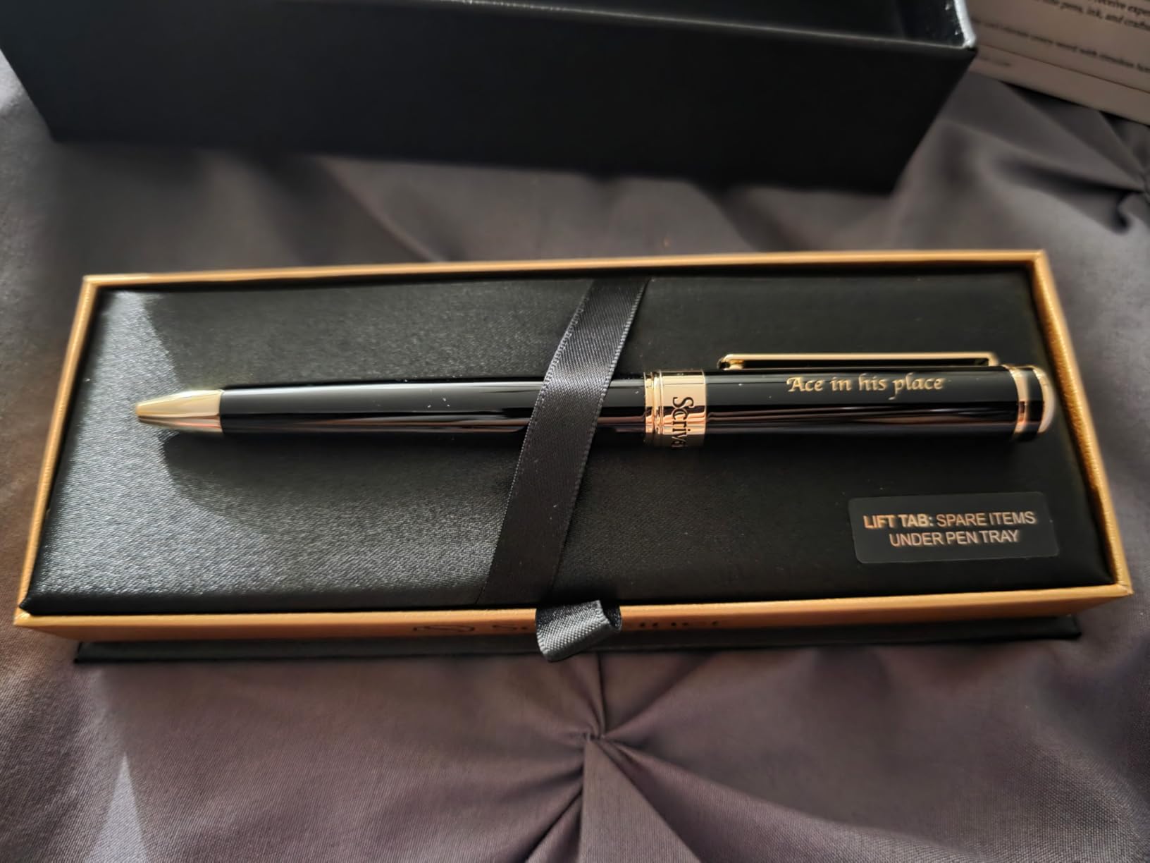 Scriveiner Personalized Midnight Blue Ballpoint Pen - Stunning Blue Lacquer Luxury Pen, Chrome Finish, Schmidt Ink Refill, Best Engraved Ball Point Gift Set for Men & Women customer photo 1