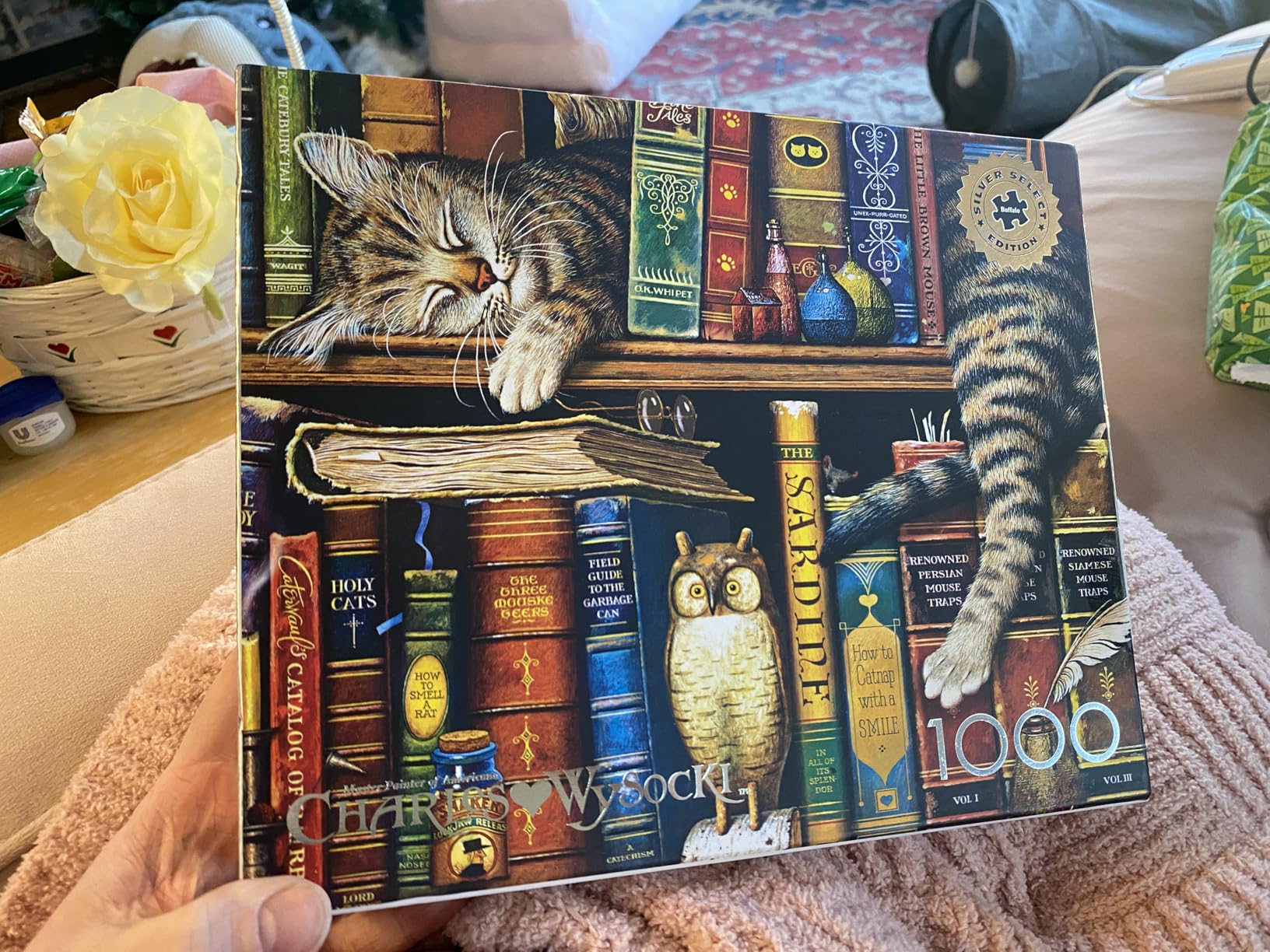 Buffalo Games Charles Wysocki, Frederick the Literate, 1000 Piece Puzzle | Cat Puzzles for Adults, Jigsaw Puzzles 1000 Pieces, Reference Diagram, Made in USA customer photo 2