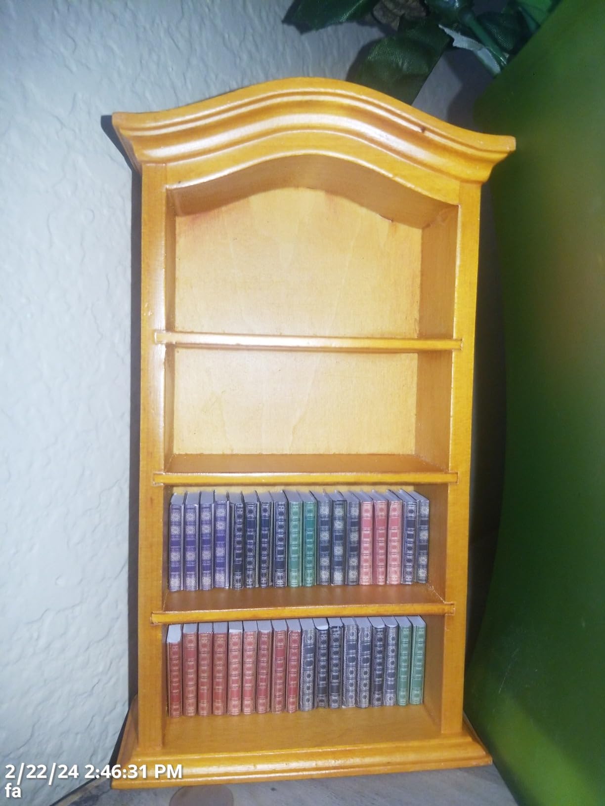 36 Pcs 1:12 Scale Miniatures Dollhouse Book and 1 Wooden Bookcase | 4 Floors Furniture Display Bookshelf Cabinet Mini Assorted Books, Dollhouse Decoration Accessories for Home Bedroom customer photo 1