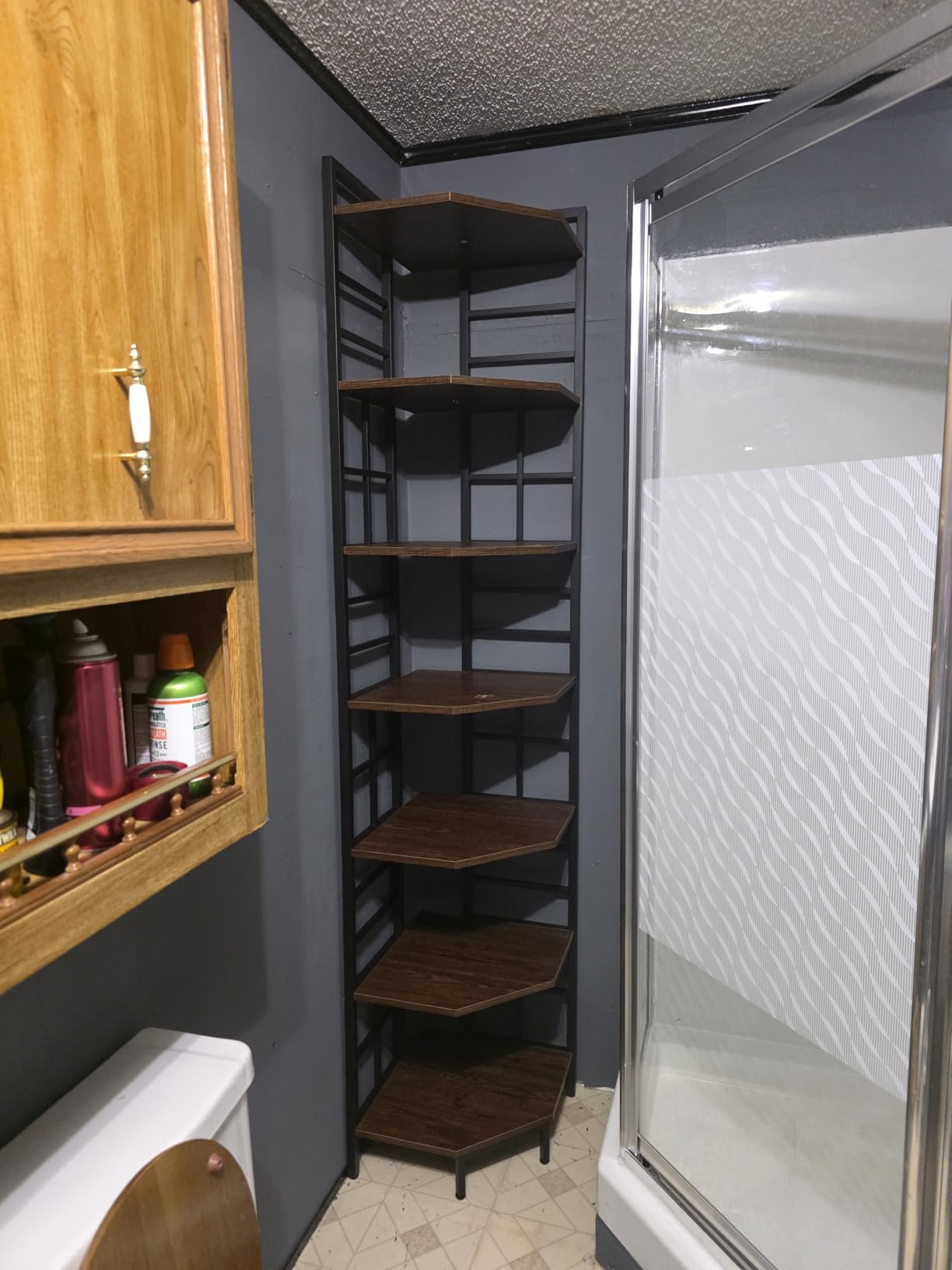 HOMISSUE Corner Shelf, 7 Tier Tall Narrow Bookshelf 82.6