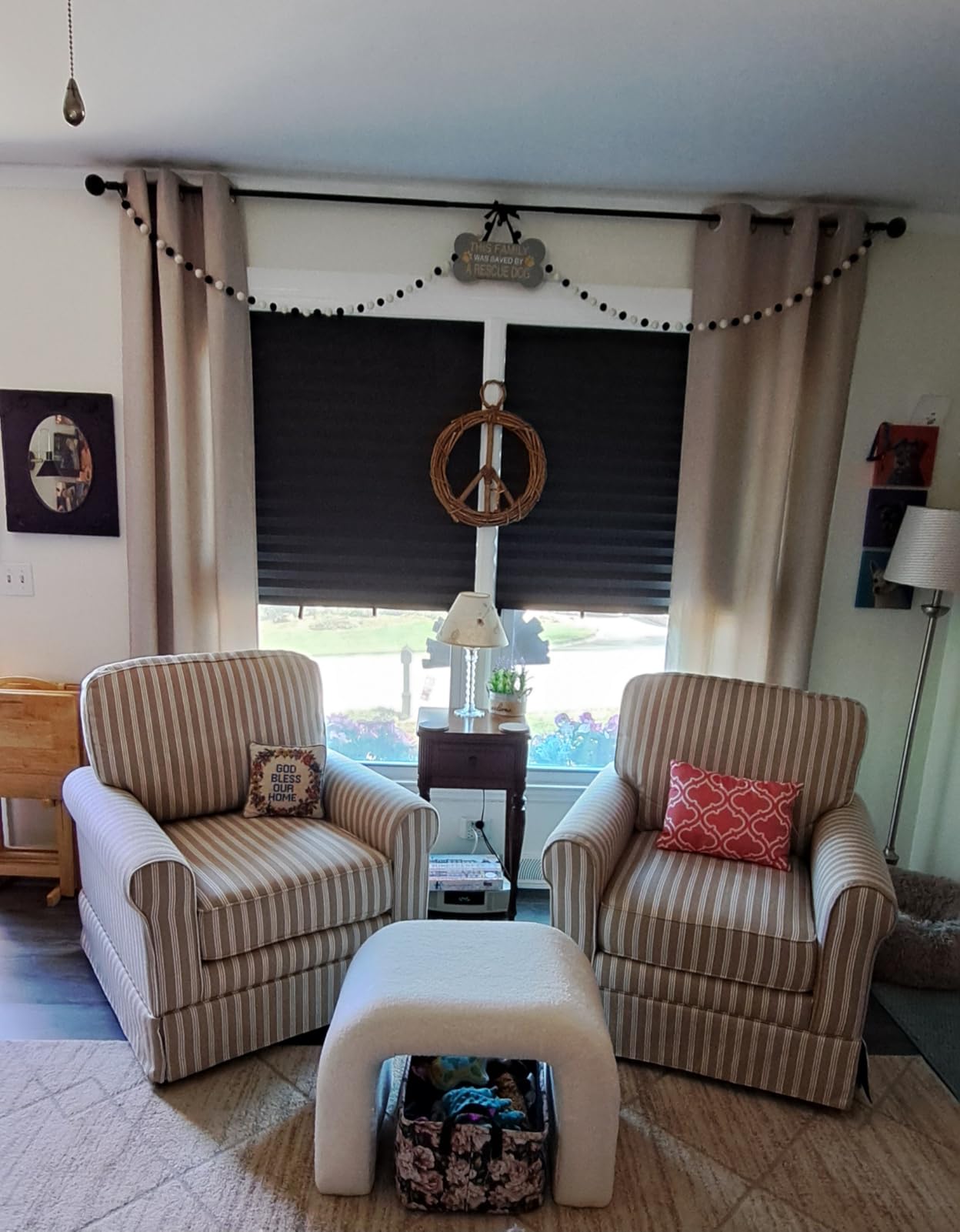INZOY Swivel Accent Chair Linen Mid Century Modern Chair, Comfy Swivel Barrel Reading Chair, Upholstered Square Chair for Living Room Bedroom Small Spaces, Fully Assembled, Brown Stripe customer photo 1