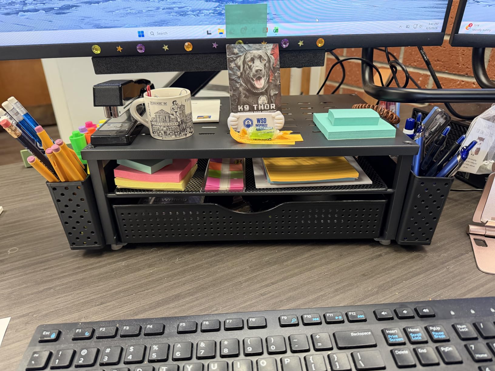 gianotter Monitor Stand with Drawer and 2 Pen Holders | Monitor Riser Dual-Layer Storage Desk Organizers and Accessories (Black-Ventilated) customer photo 2