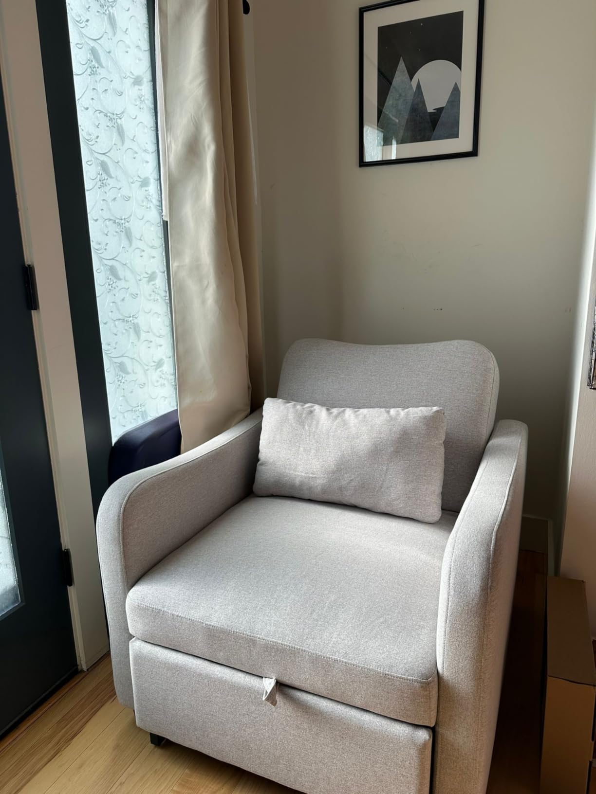 mopio Arthur Recliner Chair with 3 Positions, Accent Armchair, Mid Century Modern Reading Chair, High Back Padded Support Comfy Sleeper Armchair (Olive Green Velvet) customer photo 2