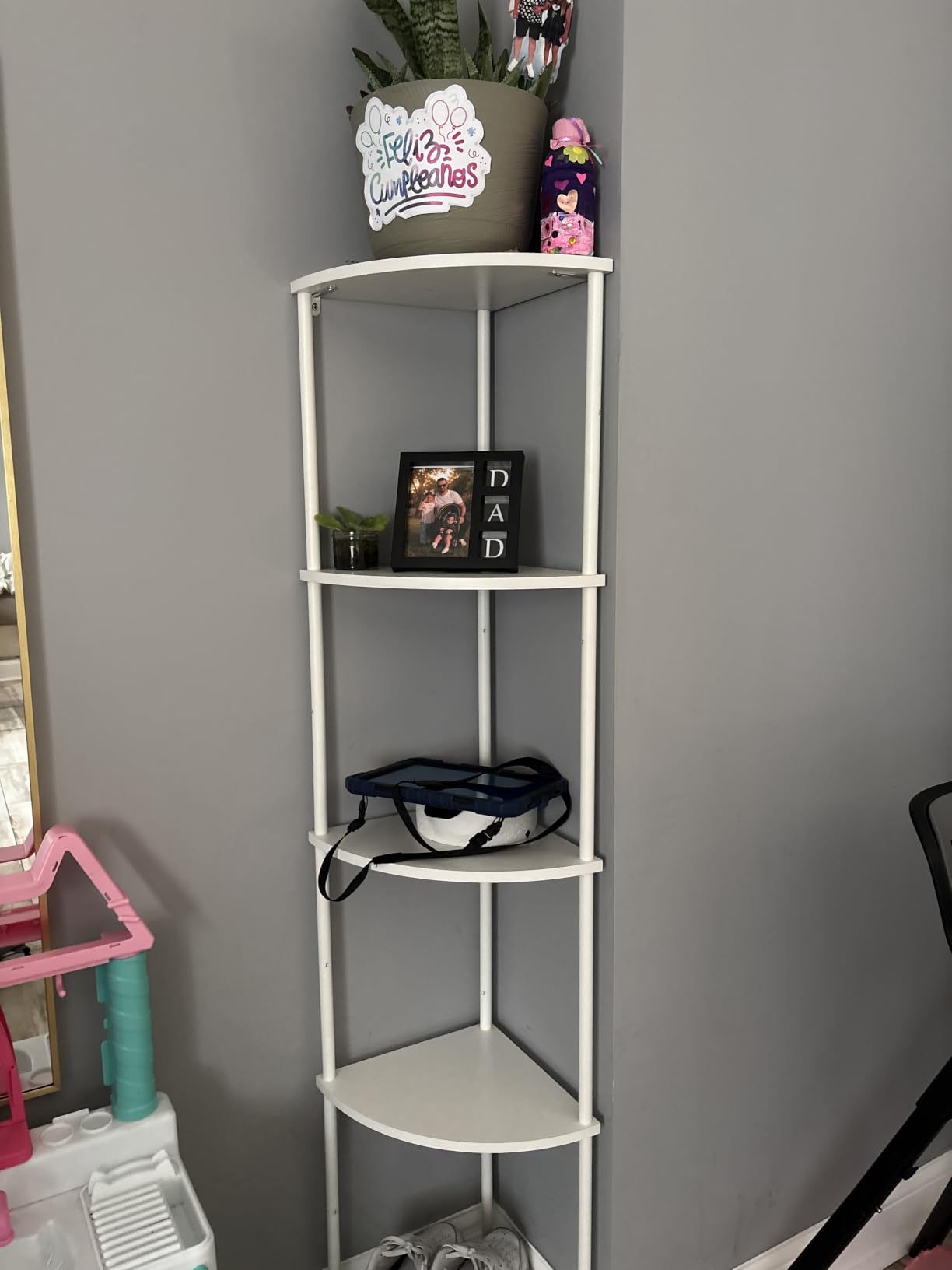 Yoobure Corner Shelf Stand, 5-Tier Bookshelf, 65