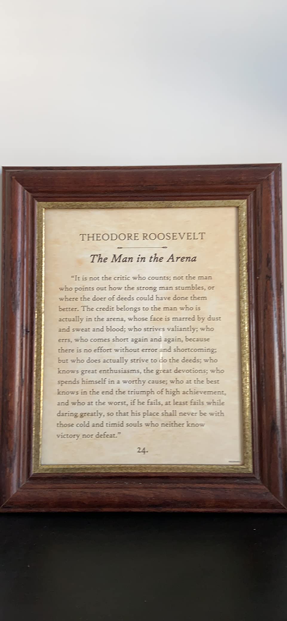 Famous Phrases in Book Pages - 11x14 Framed Literary Quote Book Page Art Print - Perfect Library Decor Housewarming Gift For Book Worms (Theodore Roosevelt - The Man in The Arena) customer photo 2