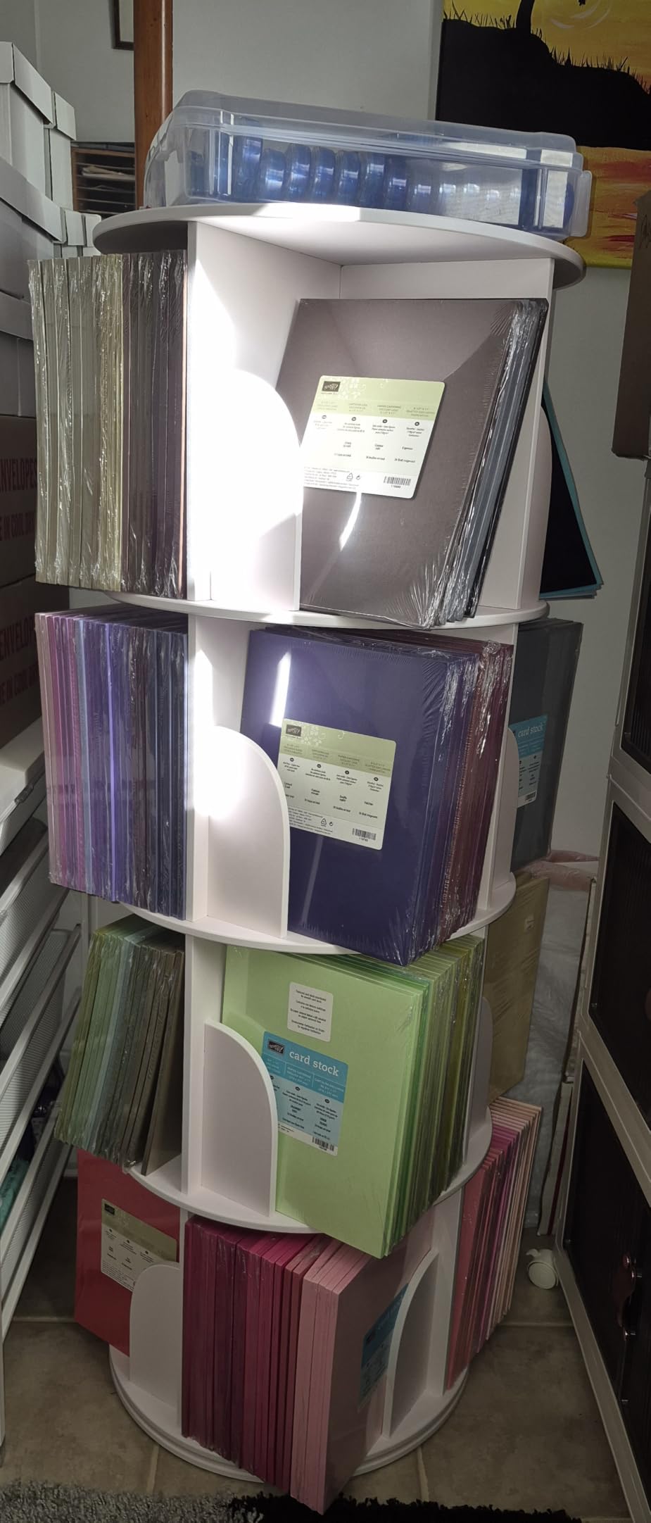 SpaceAid 4 Tier Rotating Bookshelf Tower, Spinning Bookcase Lazy Susan customer photo 1